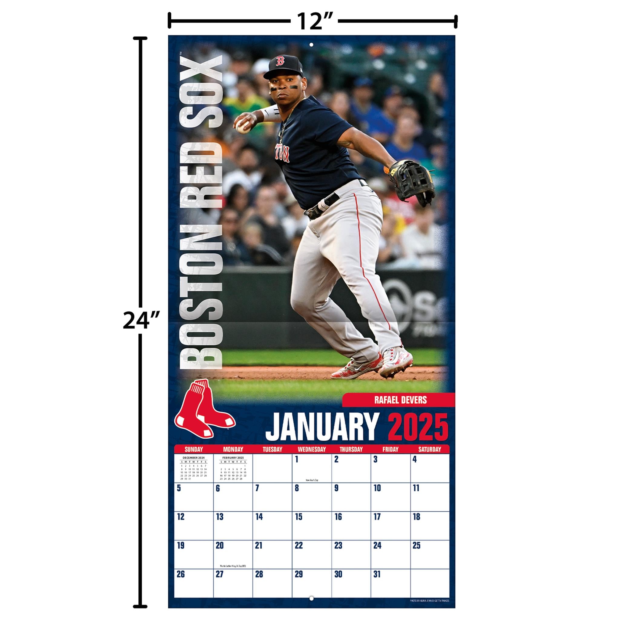 MLB Boston Red Sox Wall 2025 Calendar