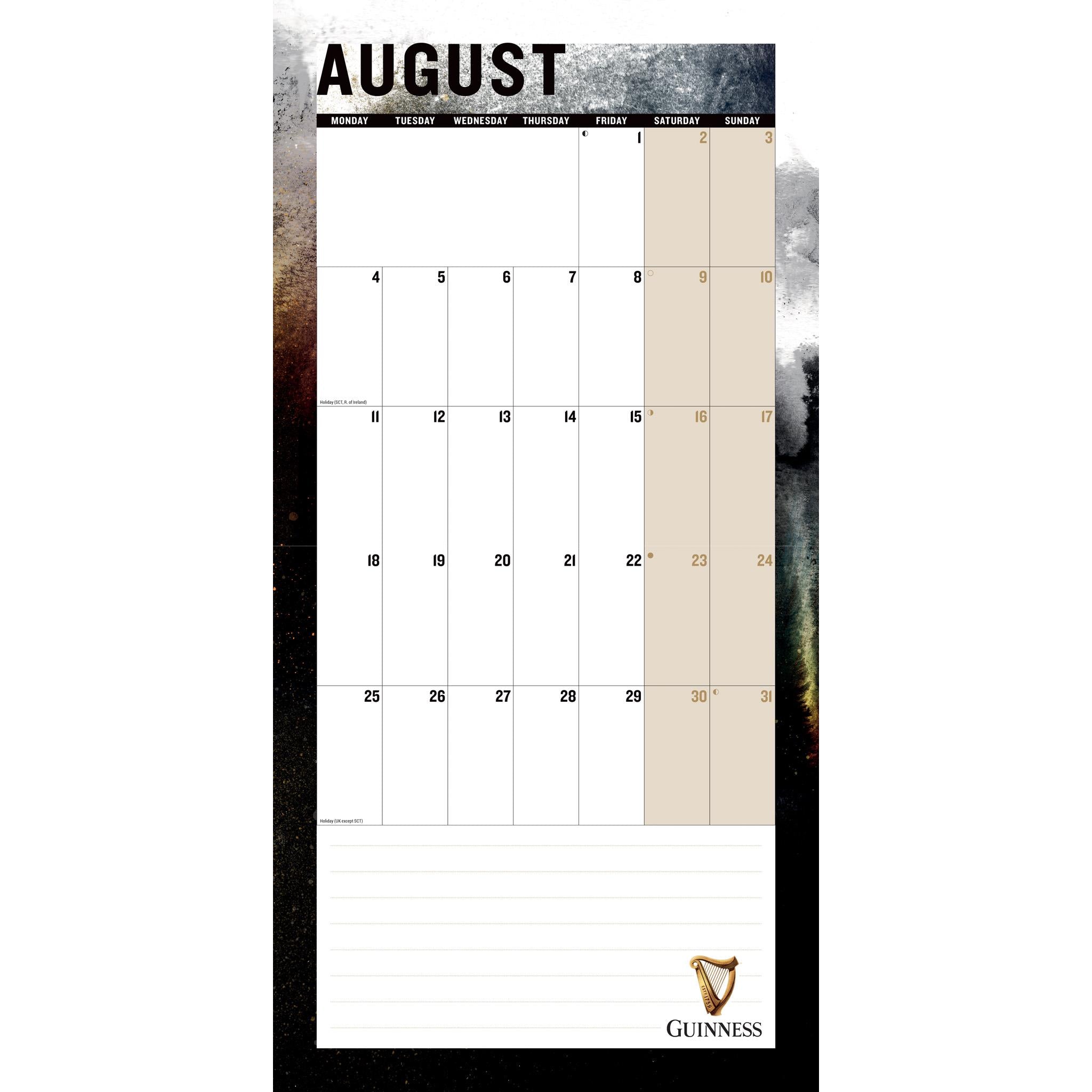 Guinness Wall 2025 Calendar