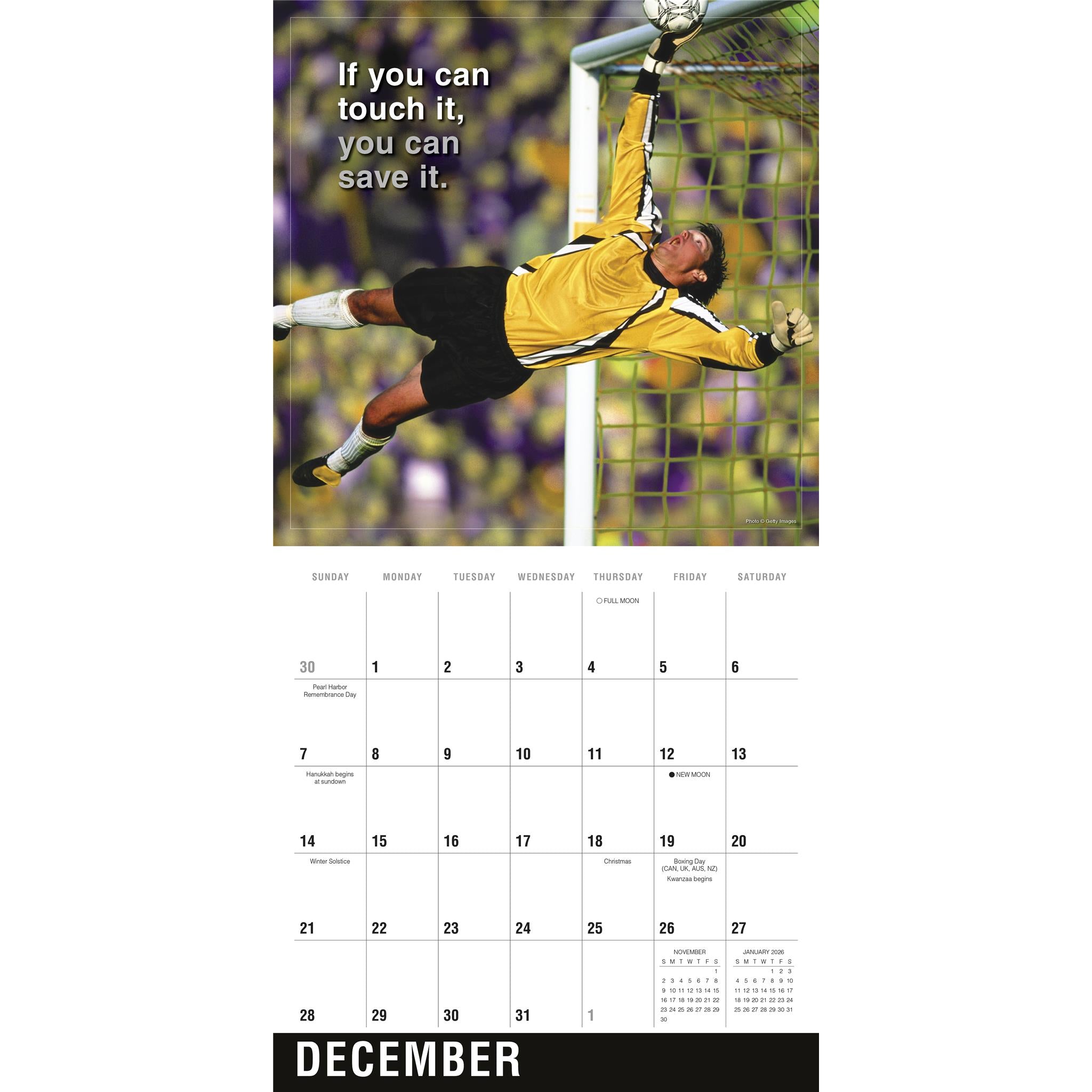 Soccer Wall 2025 Calendar