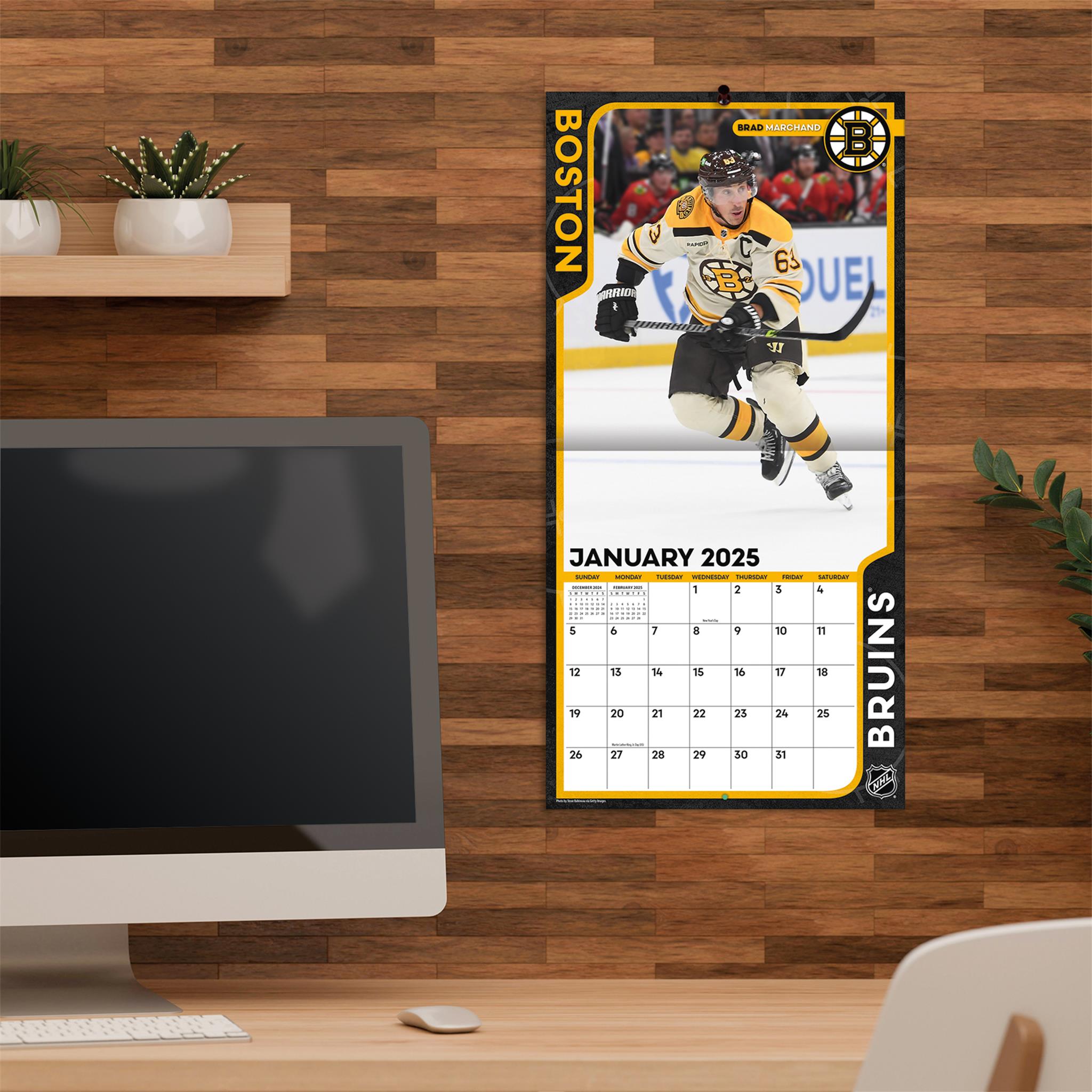 NHL Boston Bruins Mini 2025 Calendar