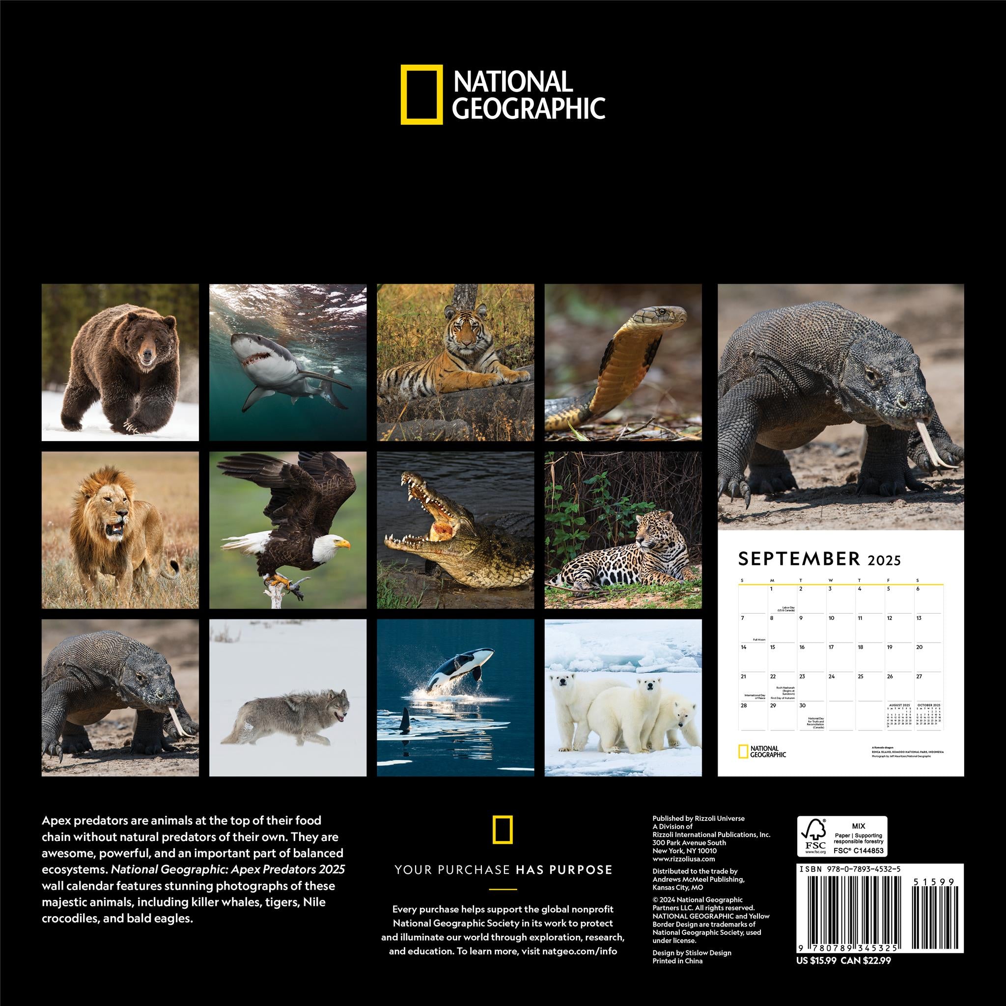 Apex Predators National Geographic Wall 2025 Calendar - Online Exclusive