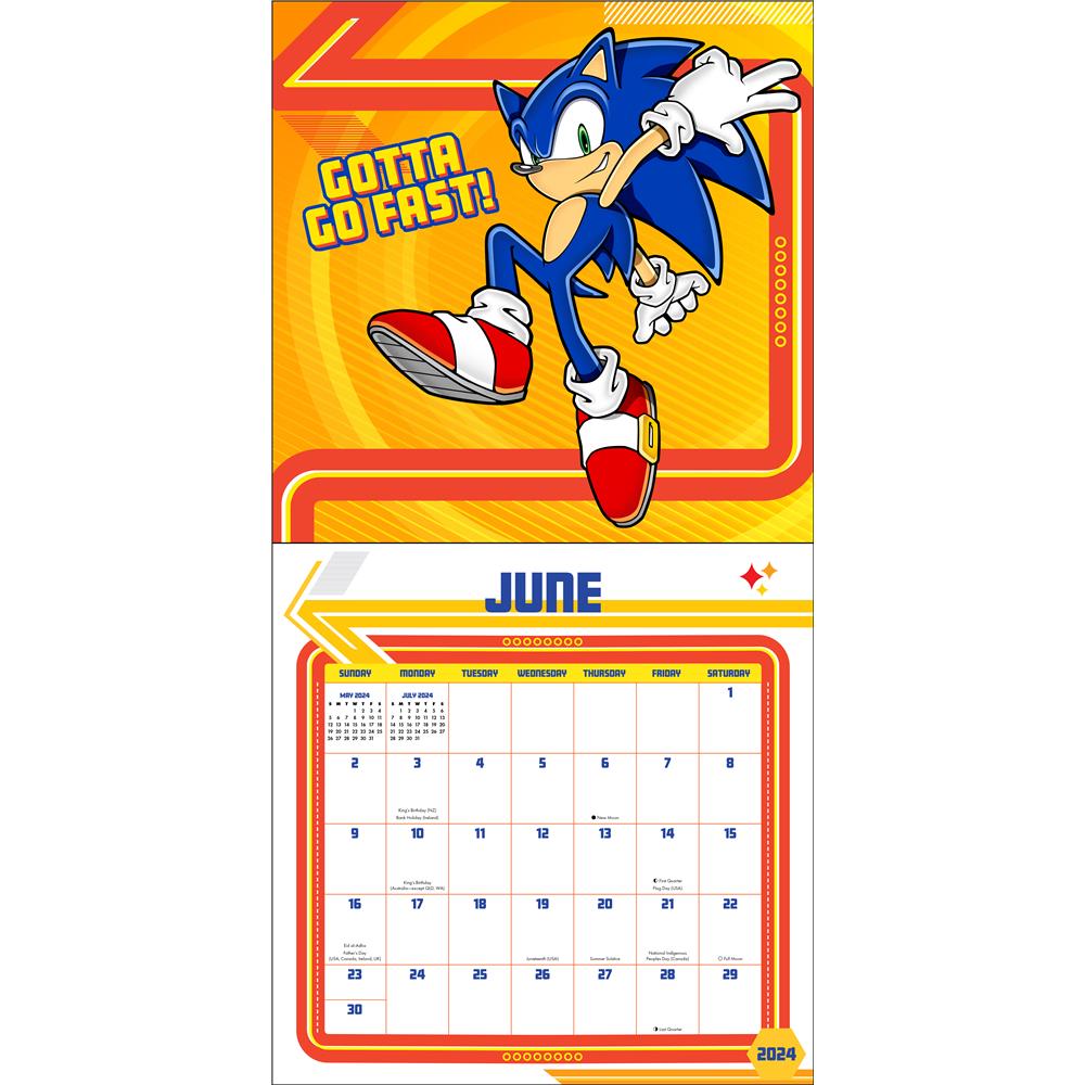 Sonic The Hedgehog 2024 Calendar With Holidays Marcy Sabrina