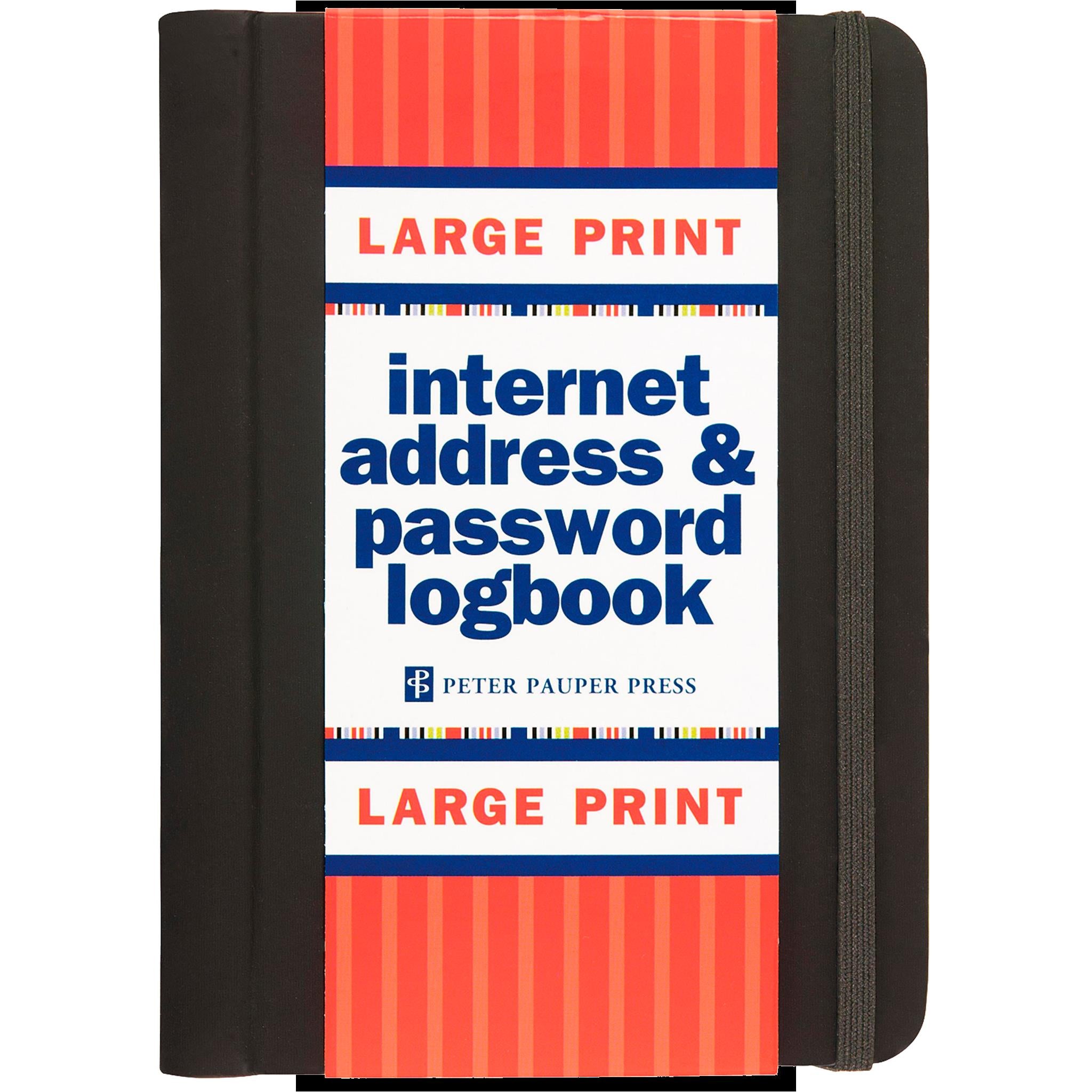 Internet Log Book Large Print Black - Online Exclusive