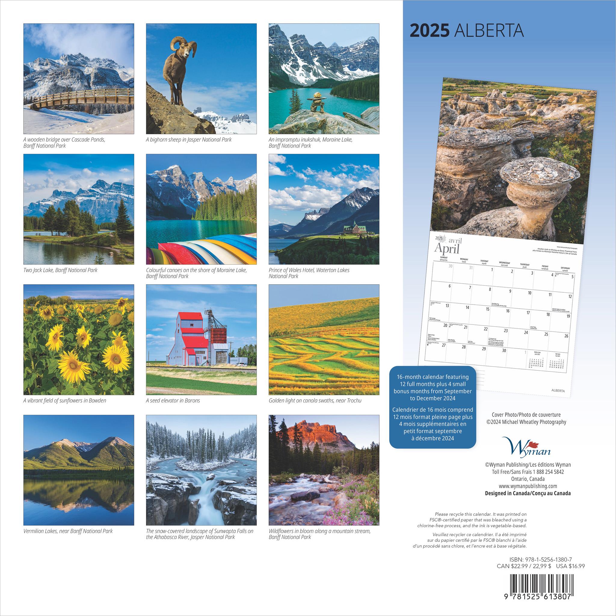 Alberta Wall 2025 Calendar