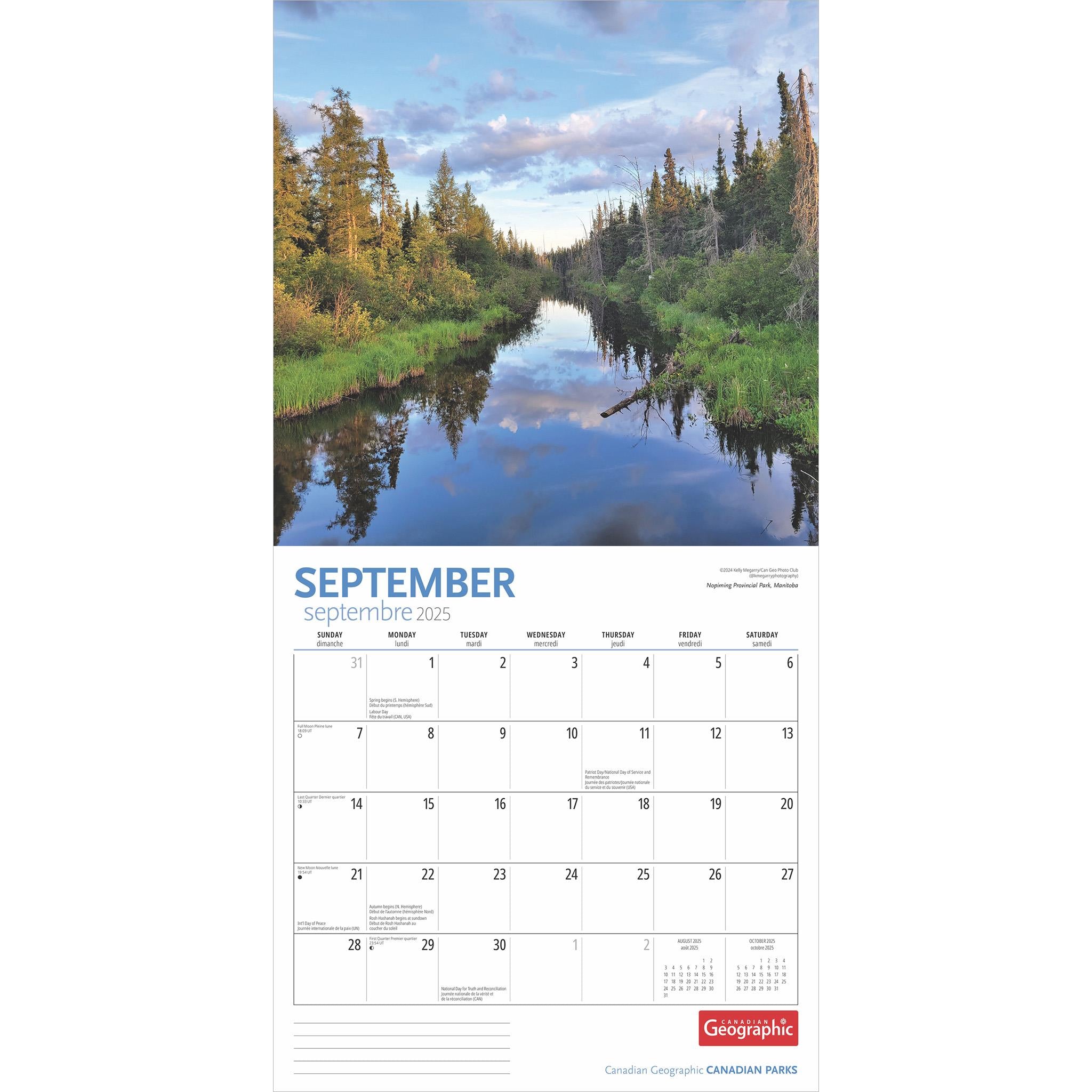 Canadian Parks Canadian Geographic Wall 2025 Calendar