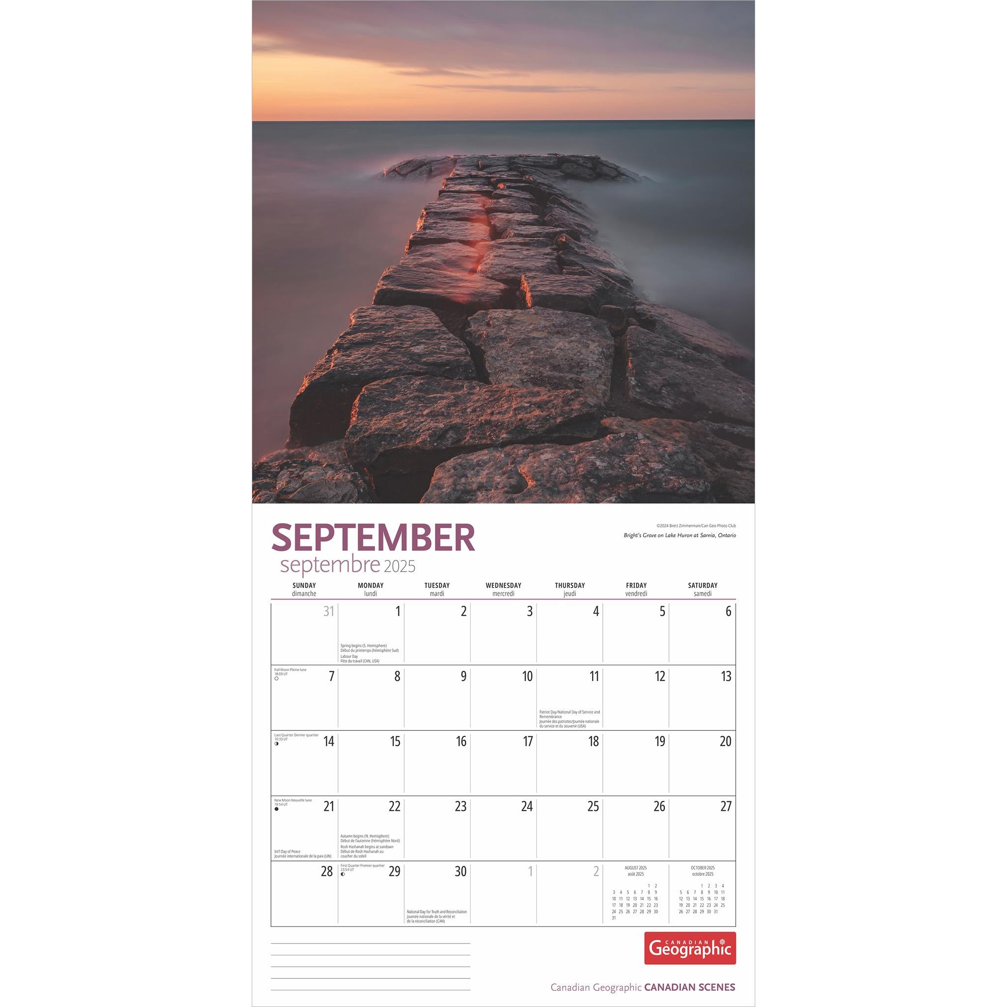 Canadian Scenes Canadian Geographic Wall 2025 Calendar