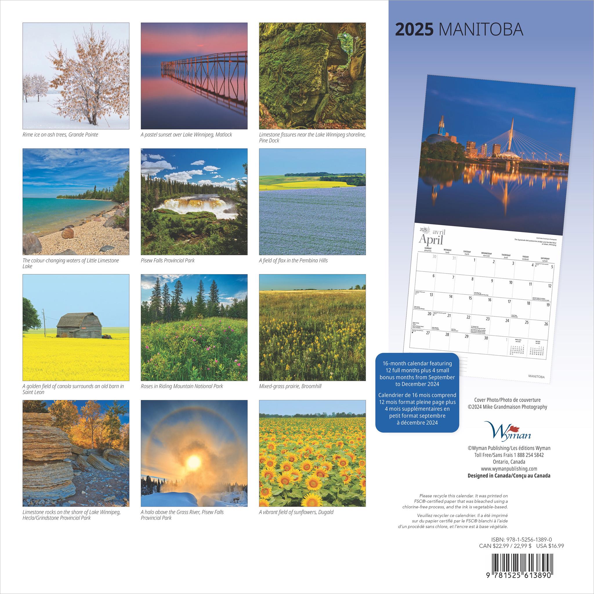 Manitoba Wall 2025 Calendar