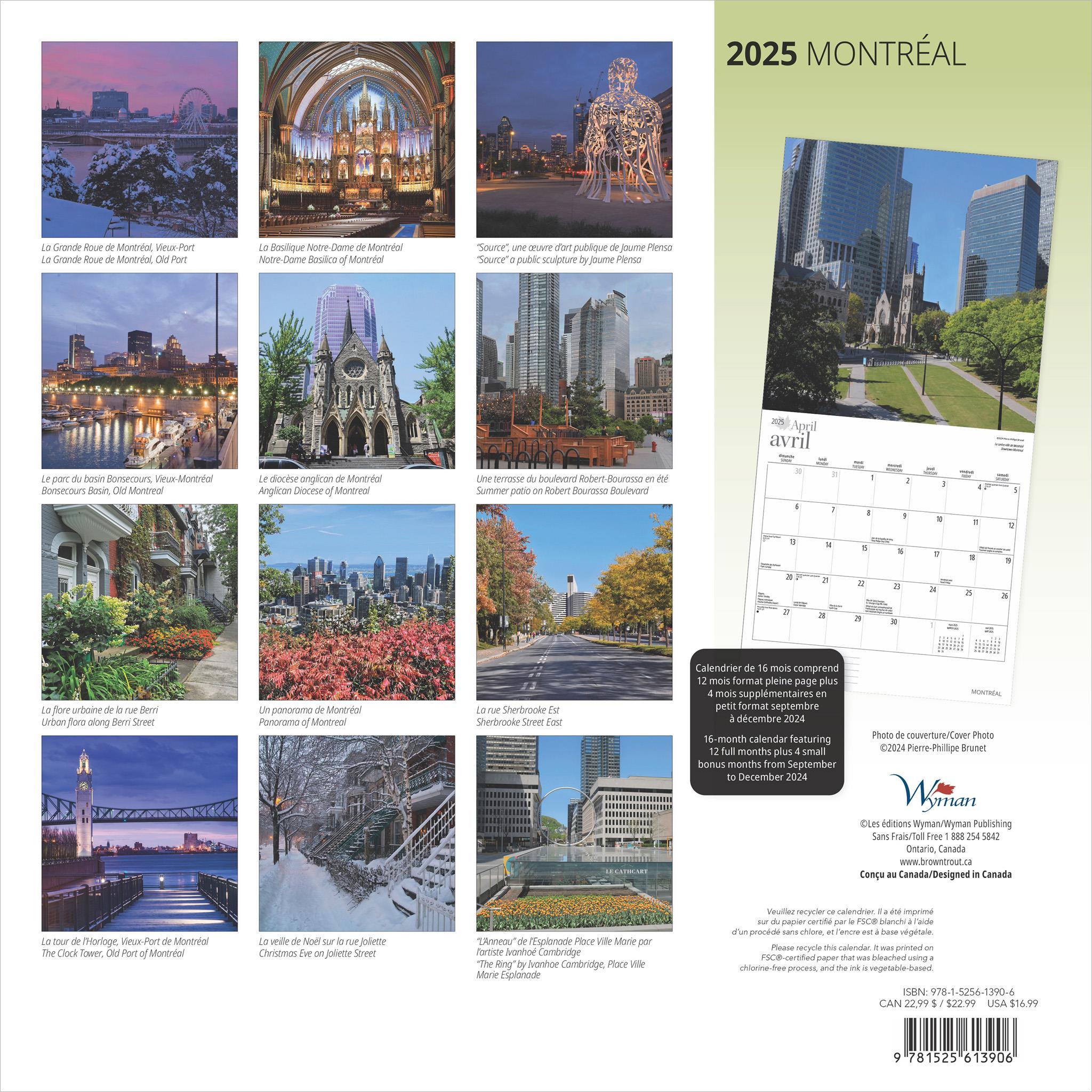 Montreal Wall 2025 Calendar