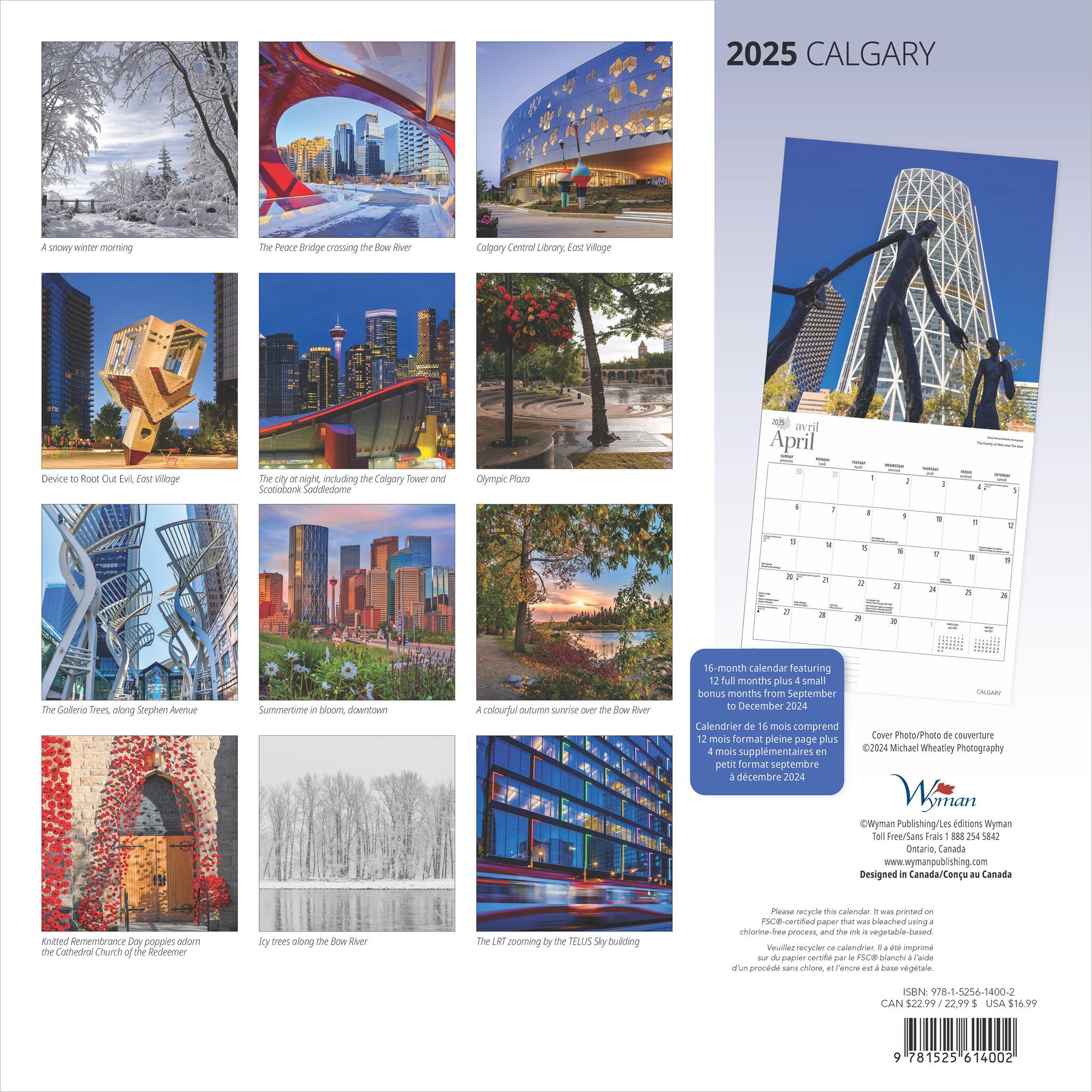 Calgary Wall 2025 Calendar