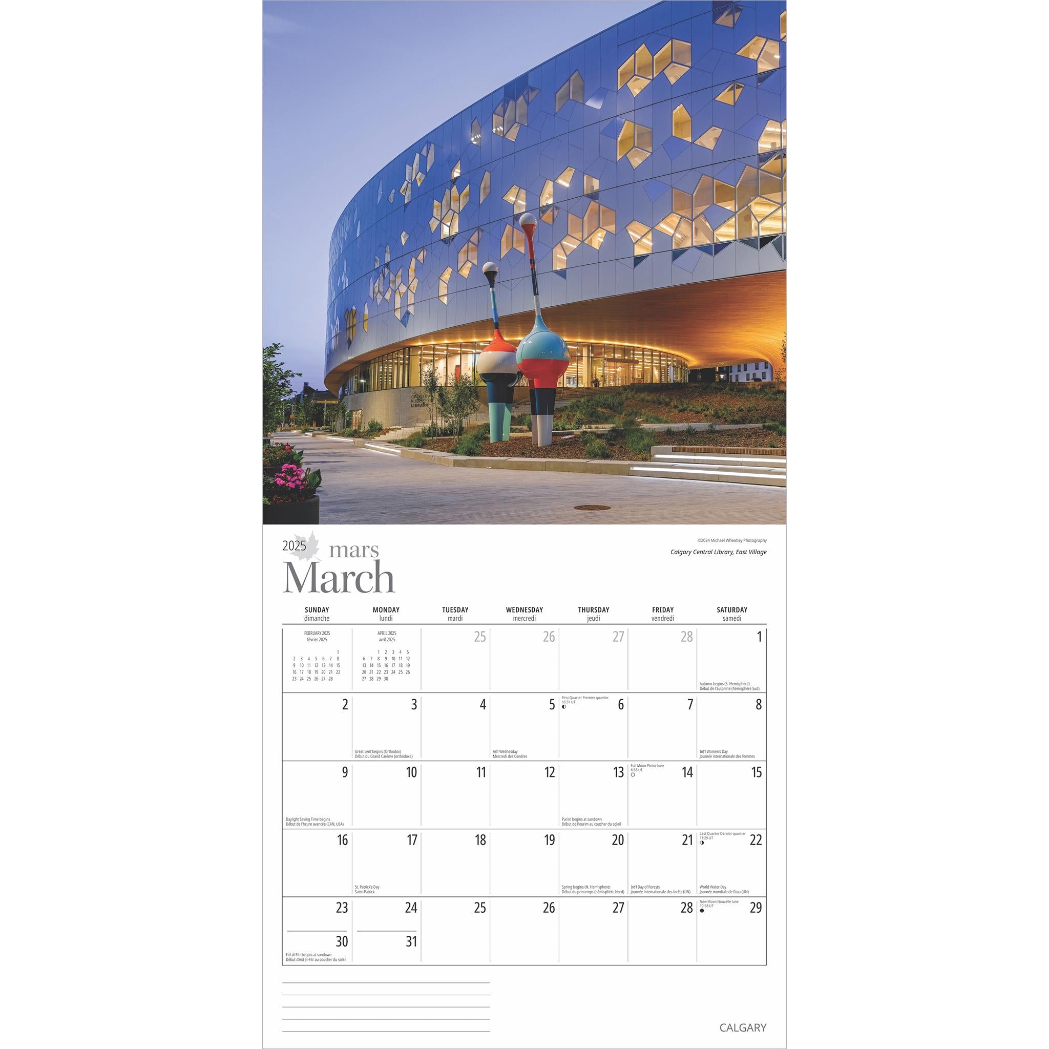 Calgary Wall 2025 Calendar