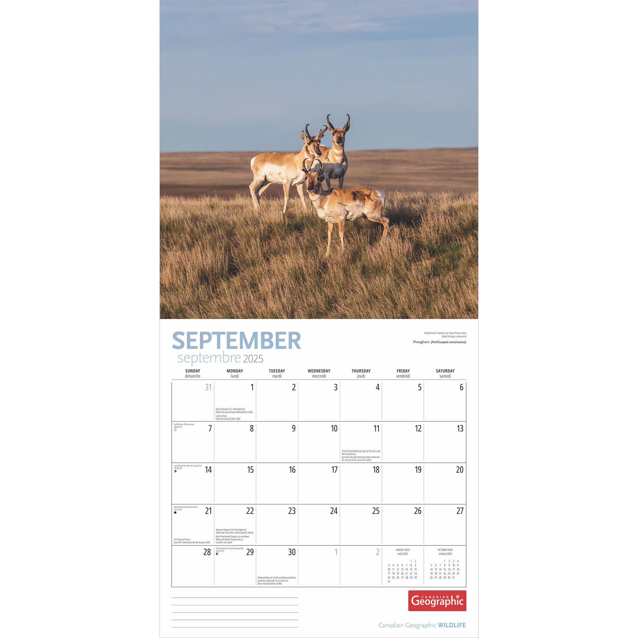 Wildlife Canadian Geographic Wall 2025 Calendar