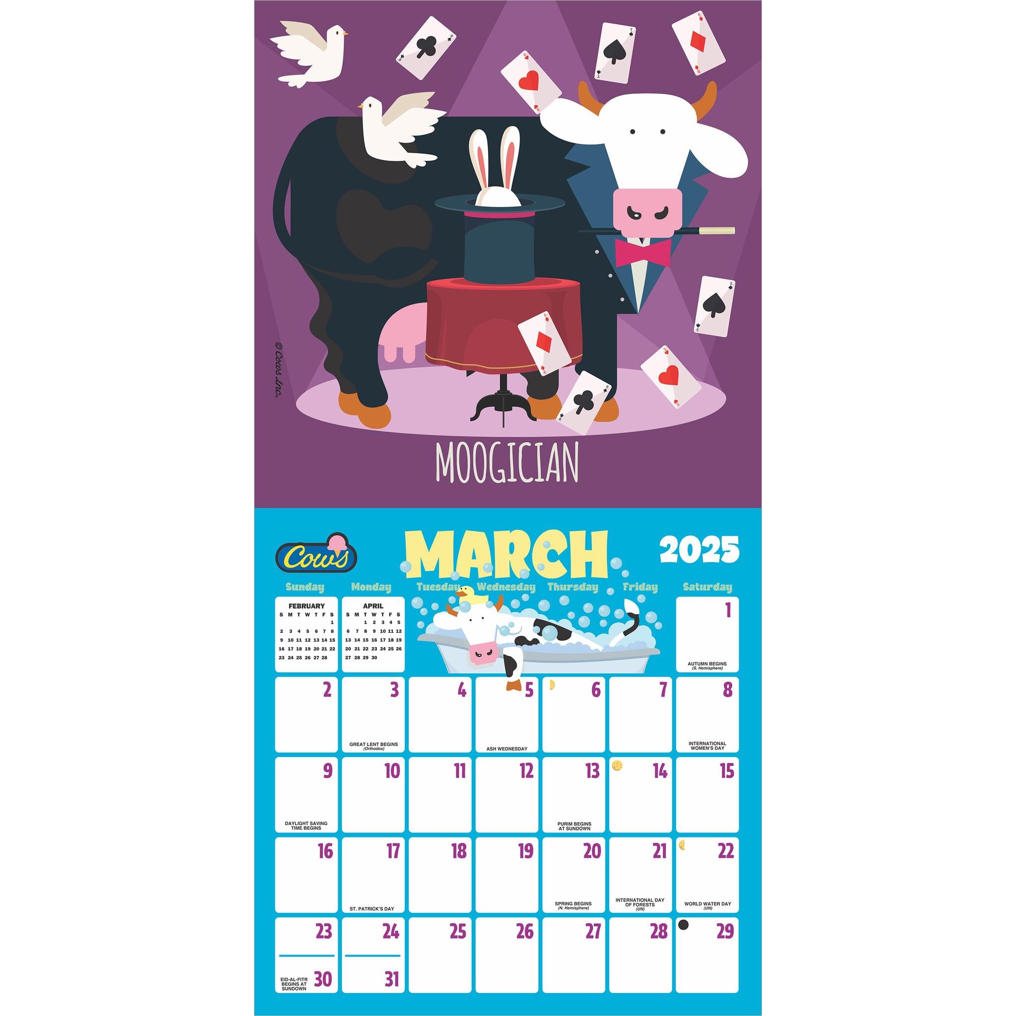 Cows Creamery Wall 2025 Calendar