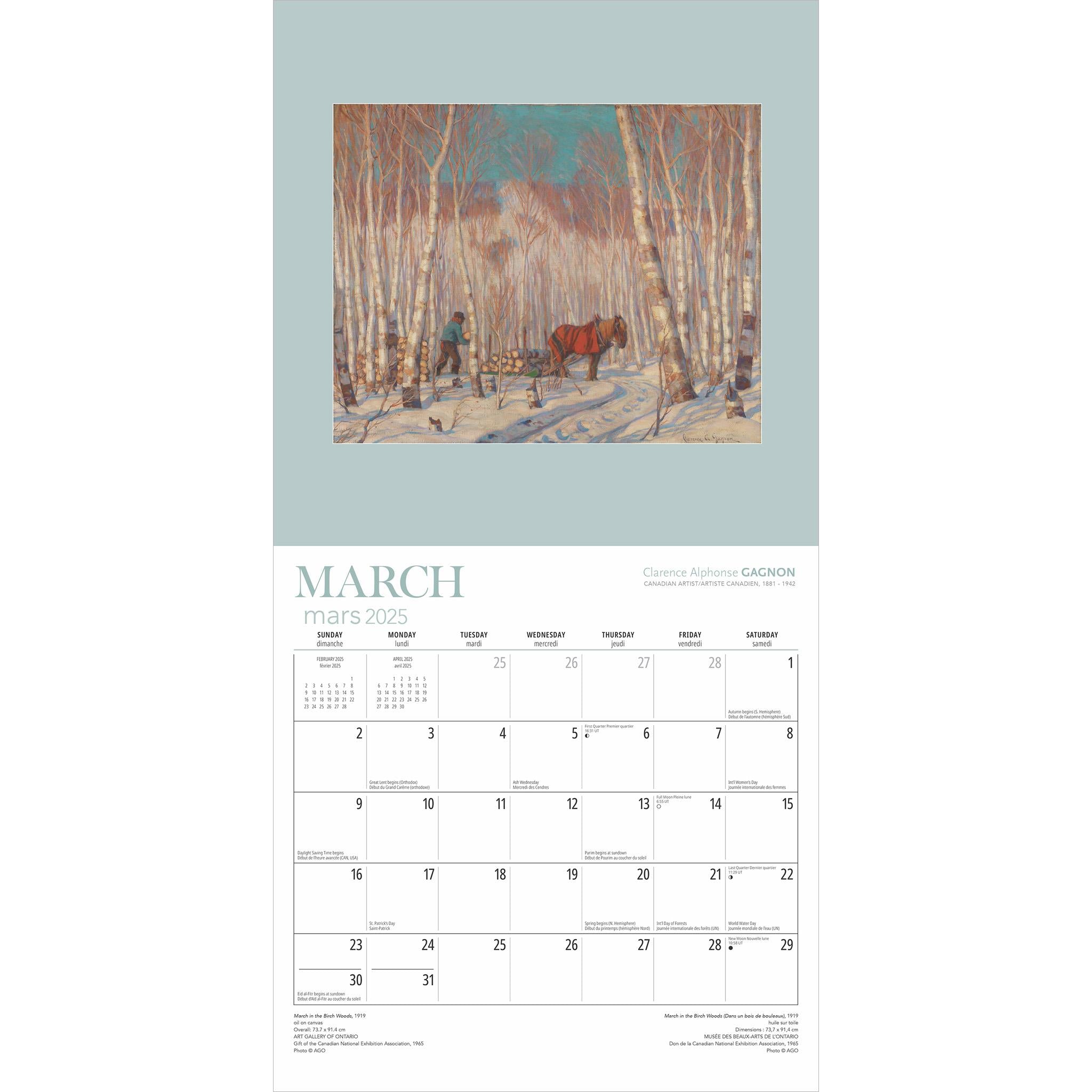 Clarence Gagnon Wall 2025 Calendar