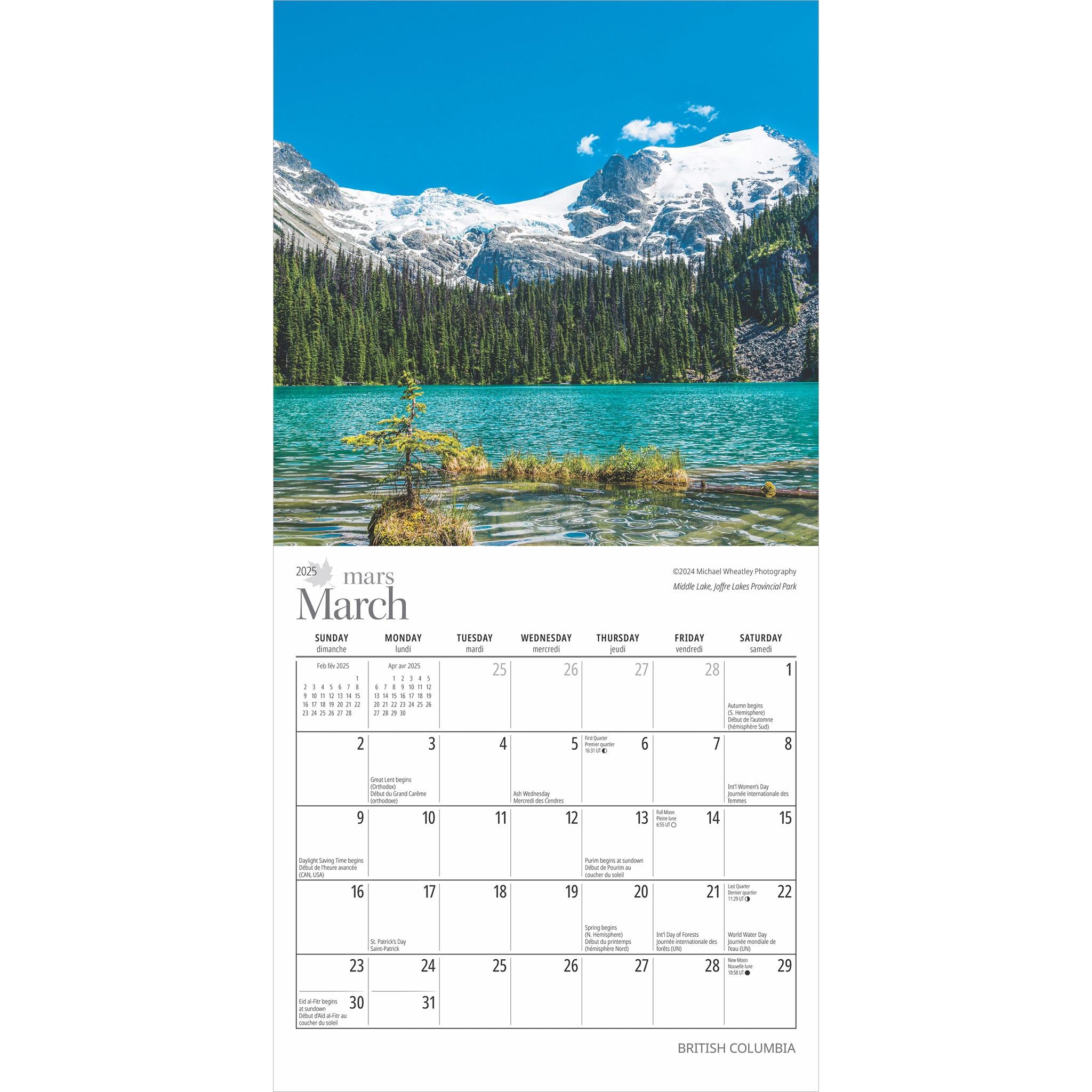 British Columbia Mini 2025 Calendar