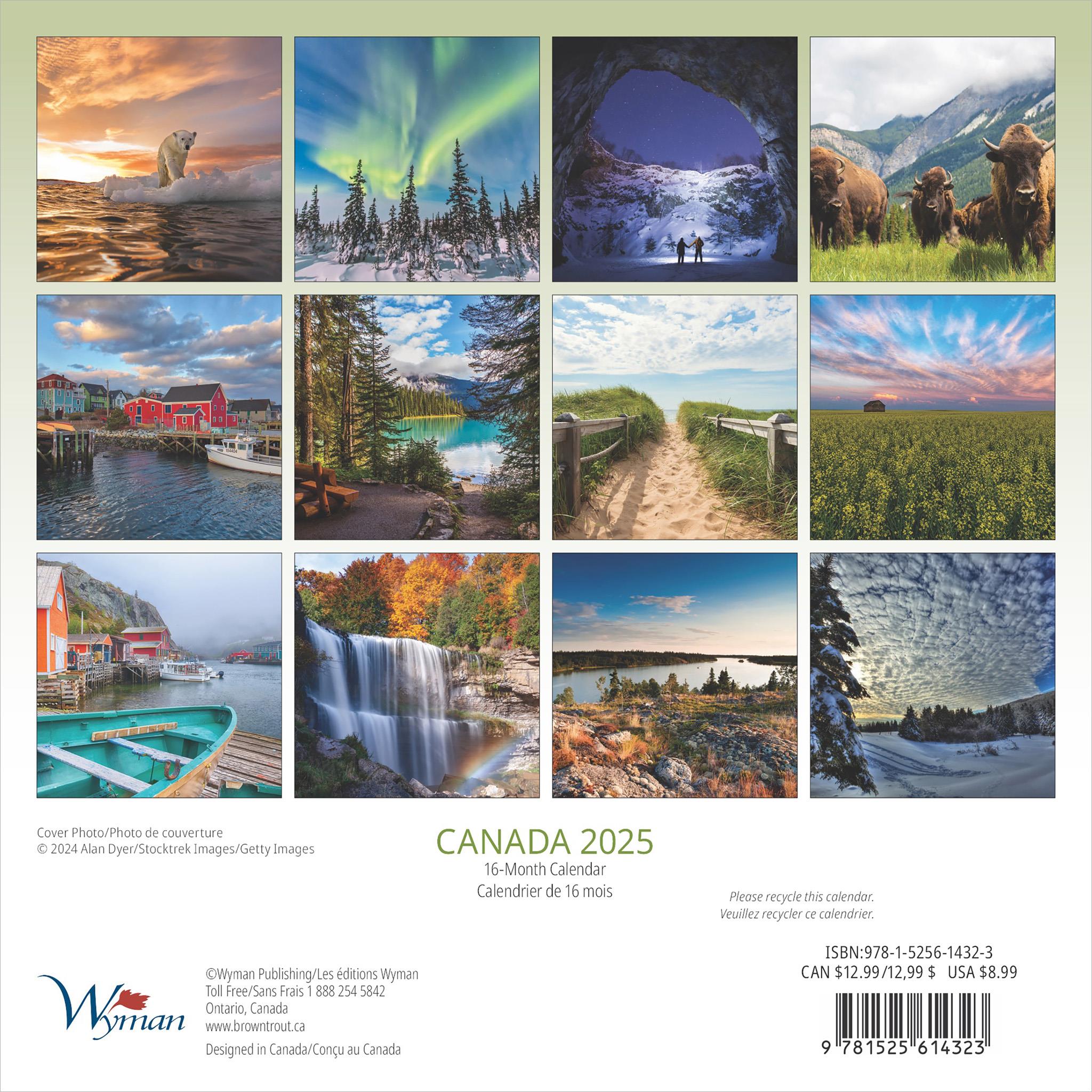 Canada Mini 2025 Calendar