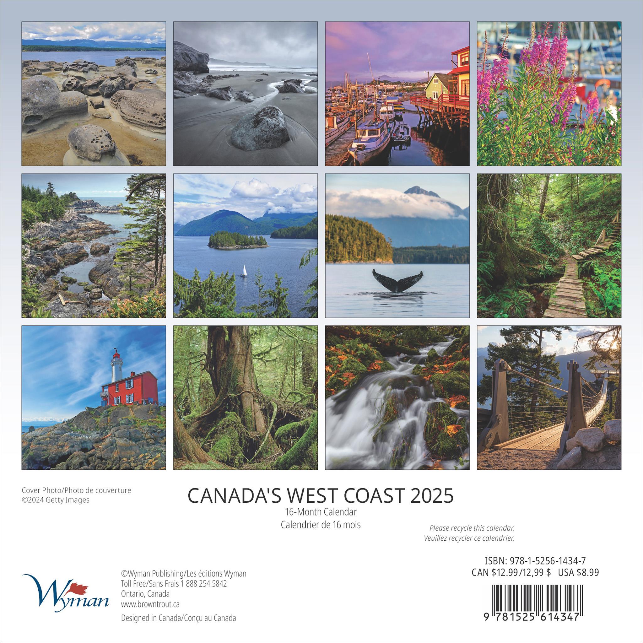 Canadas West Coast Mini 2025 Calendar