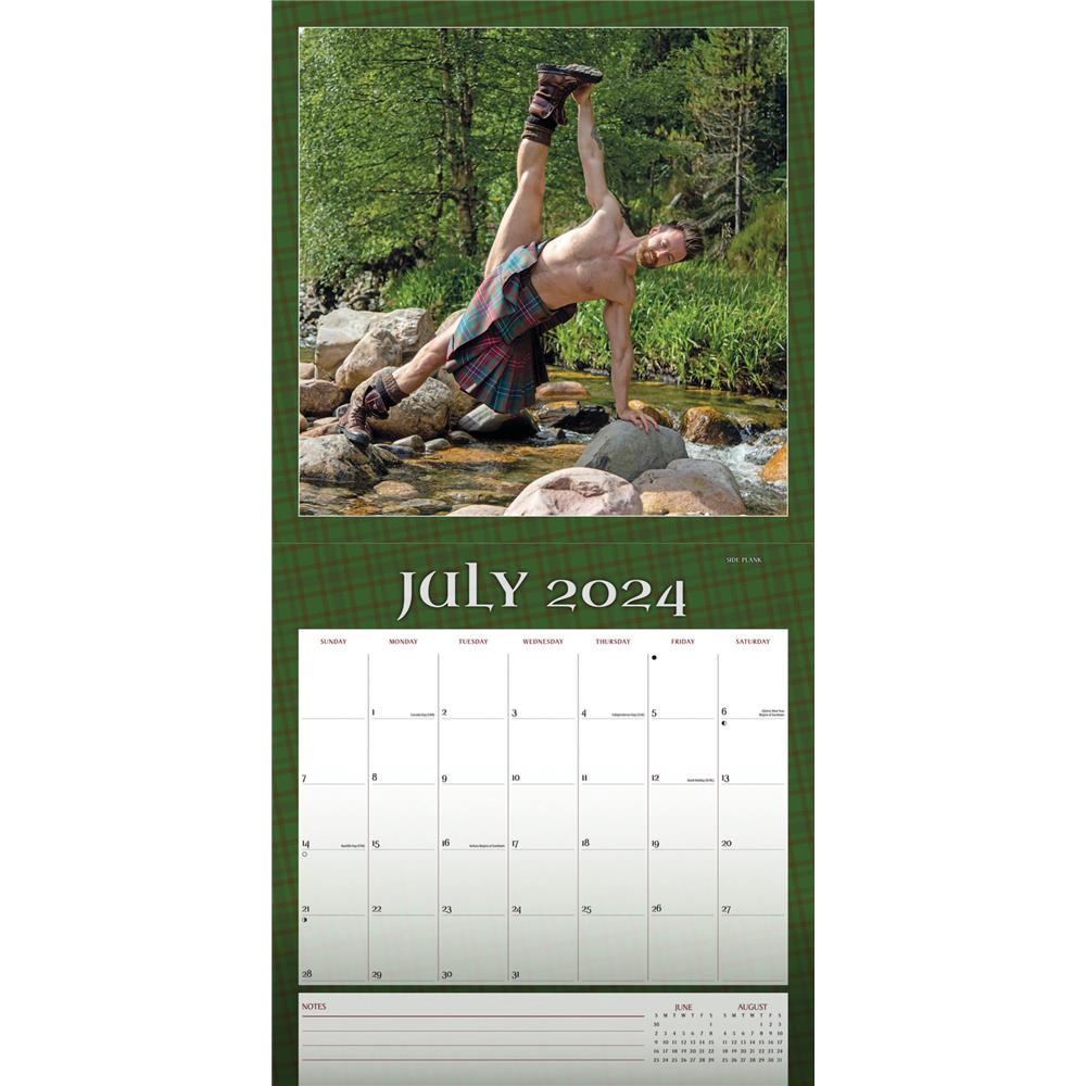 Kilted Yoga 2024 Wall Calendar