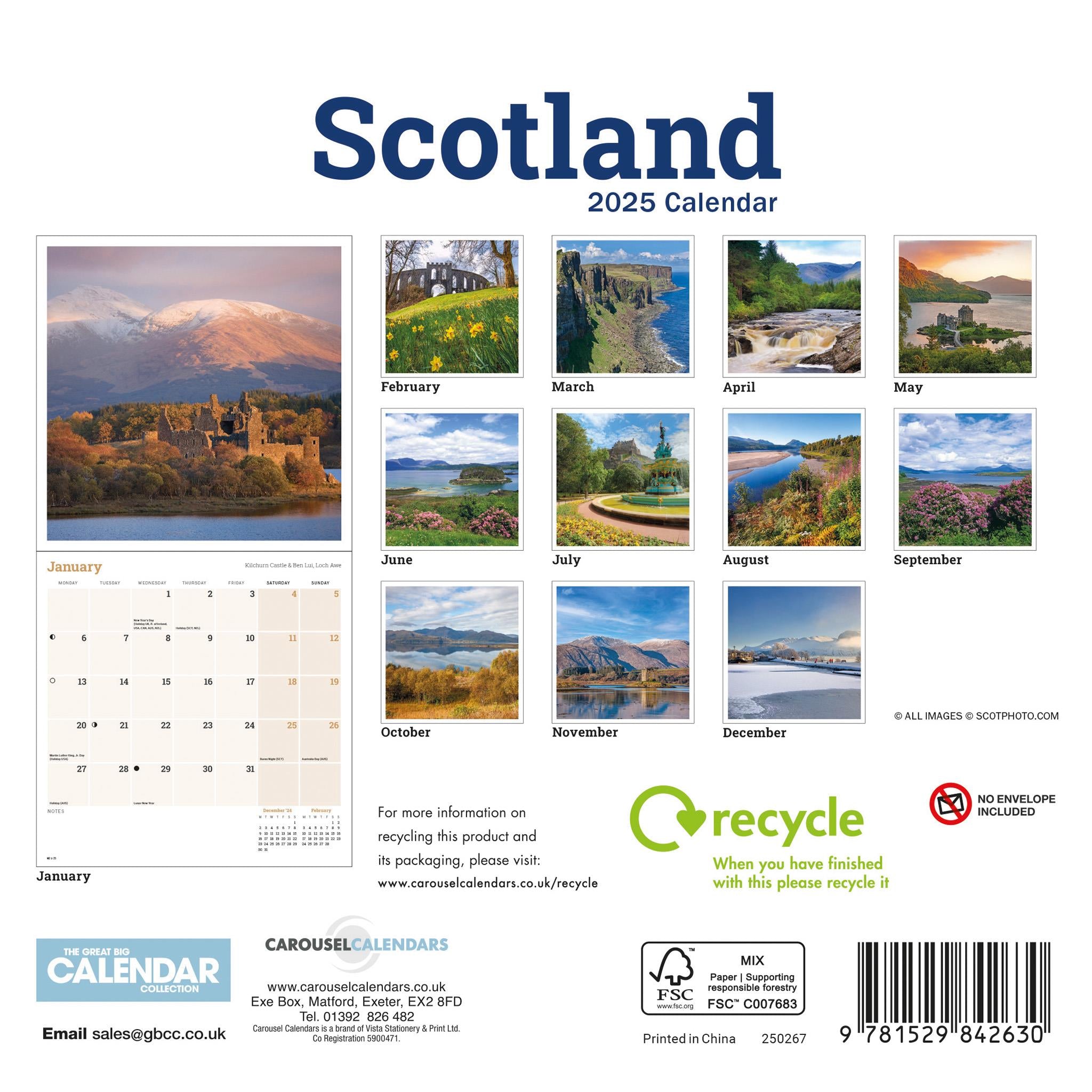 Scotland Mini 2025 Calendar