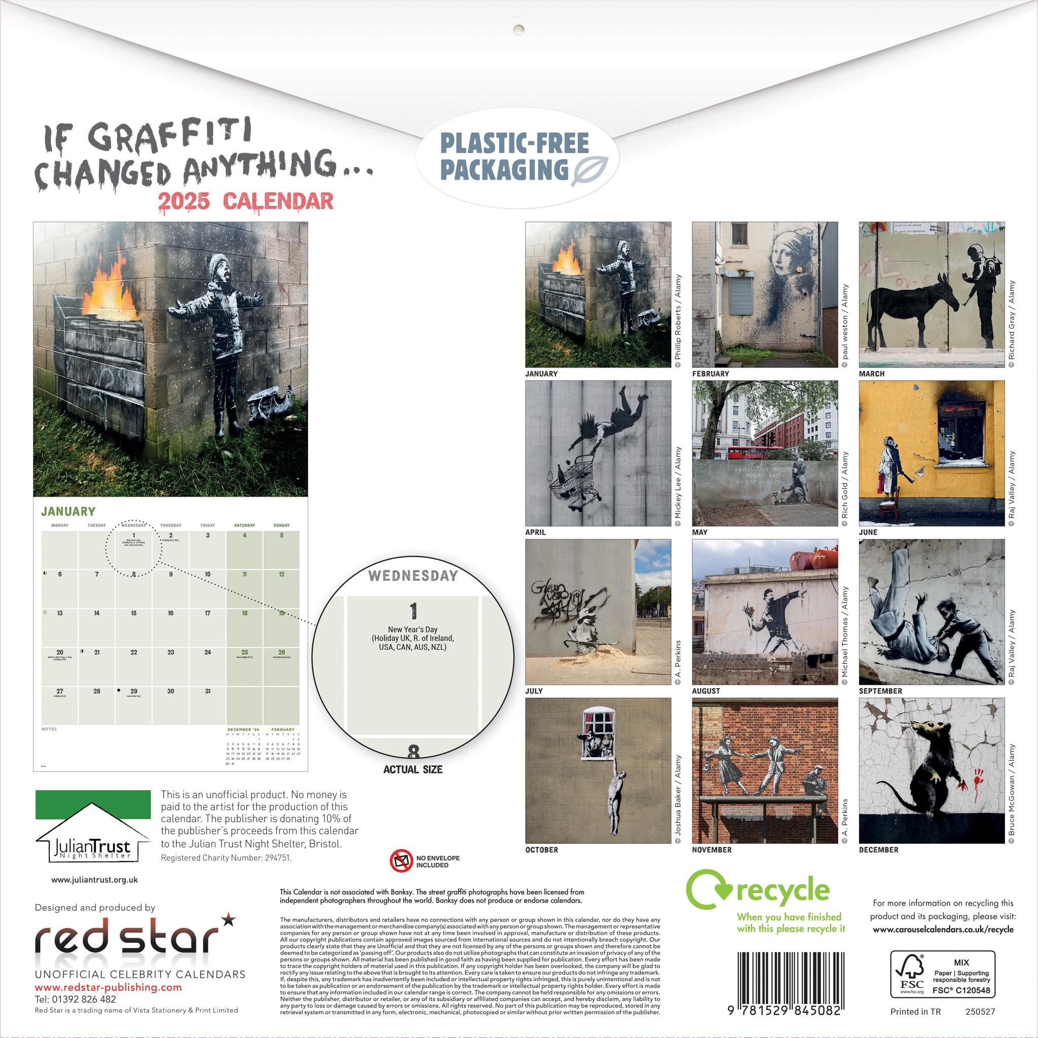 Banksy If Graffiti Changed Anything Wall Calendar