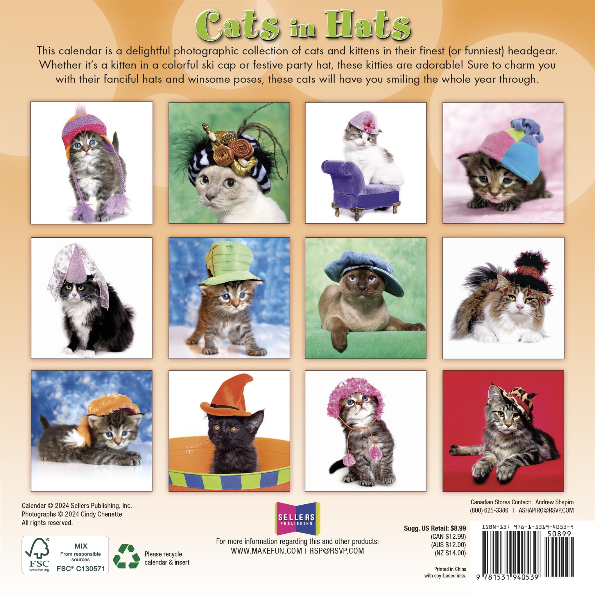 Cats In Hats Mini 2025 Calendar