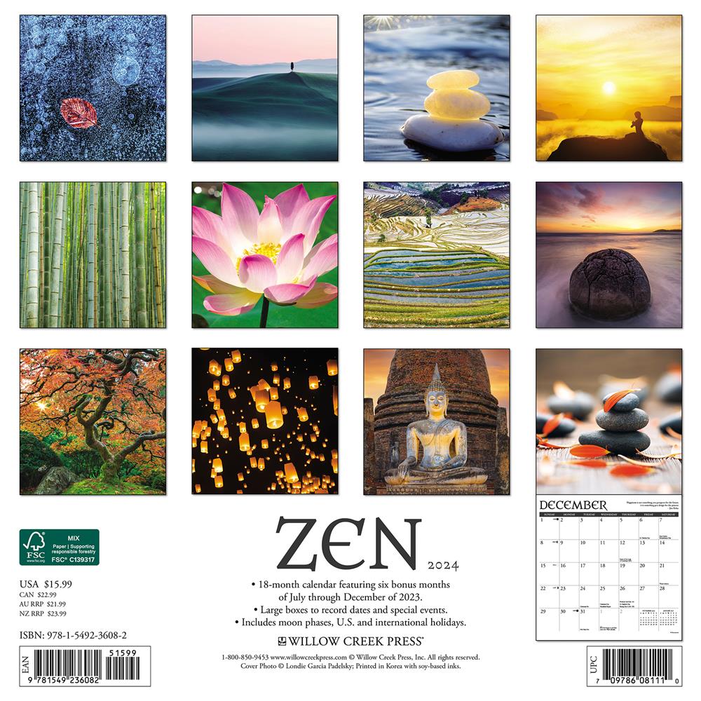 Trends International 2024 Zen Mini Wall Calendar 