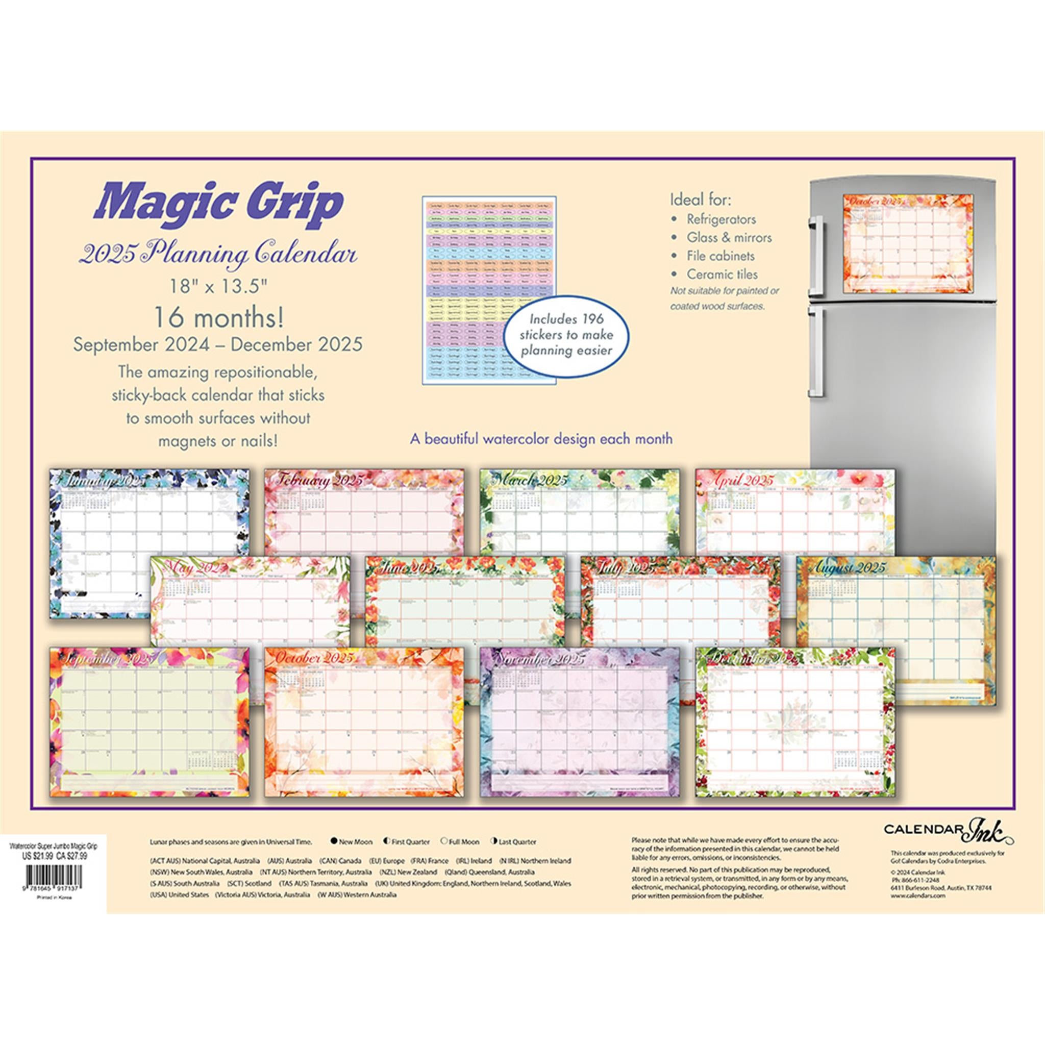 Super Jumbo Magic Grip 2025 Calendar