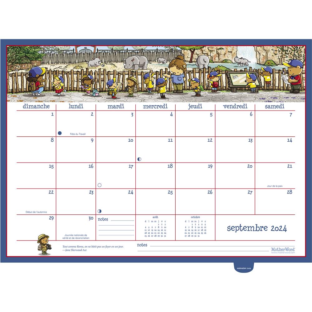 9781647064884 Motherword 2024 Deluxe Wall Calendar (French) ACCO Brands