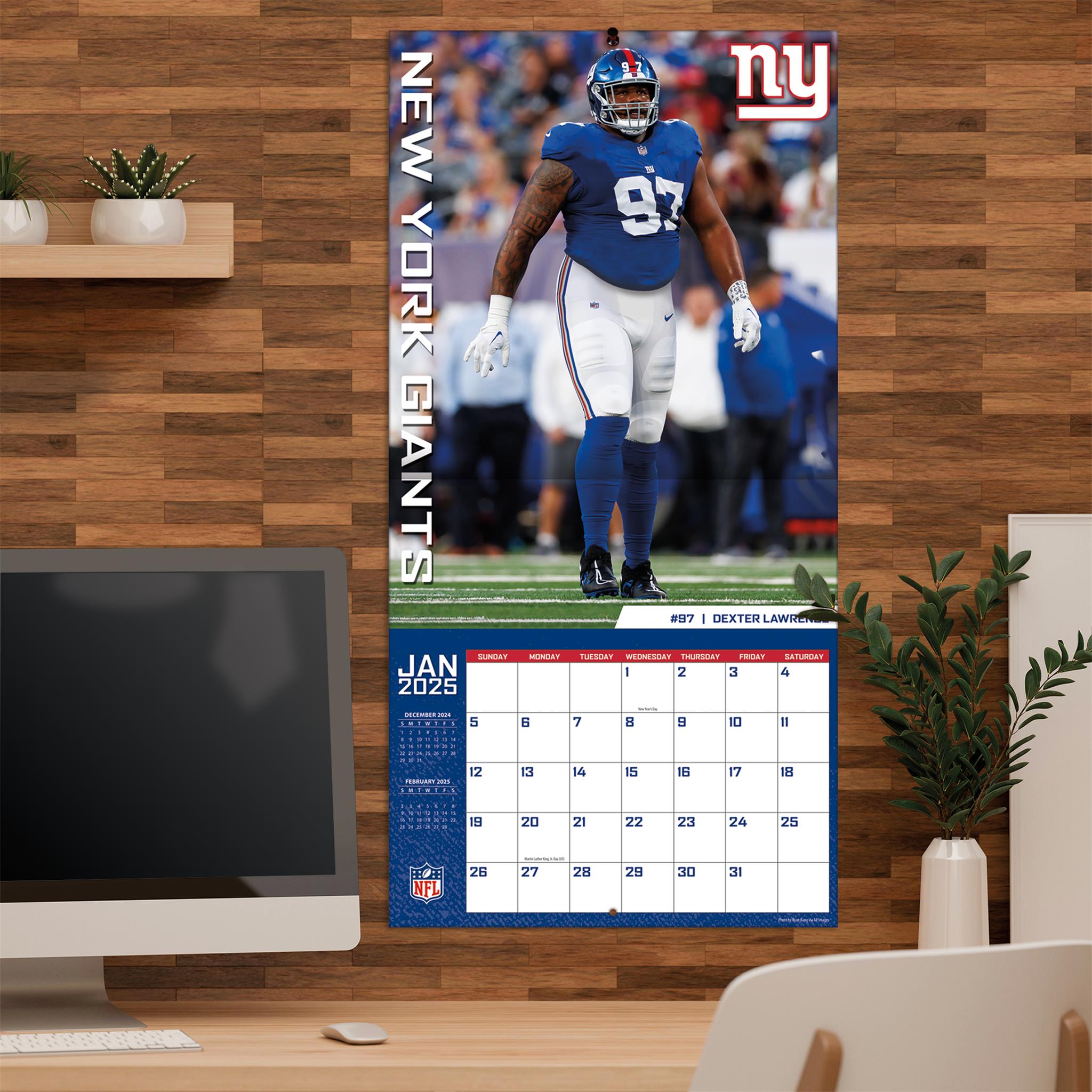 NFL New York Giants Wall 2025 Calendar - Online Exclusive