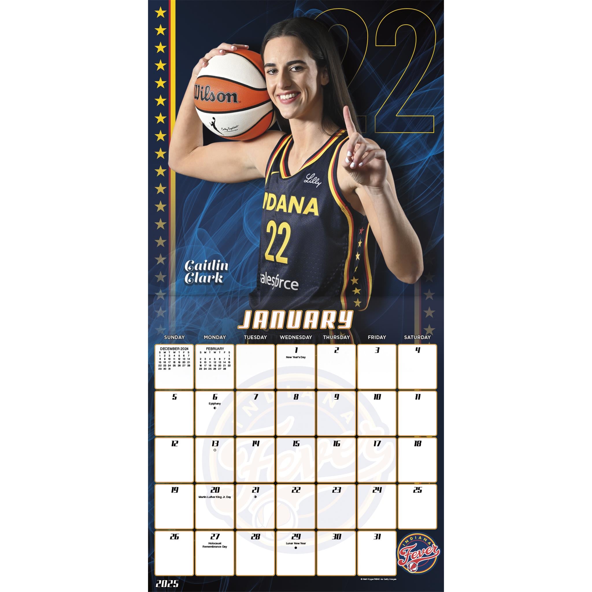 WNBA Superstars Wall 2025 Calendar