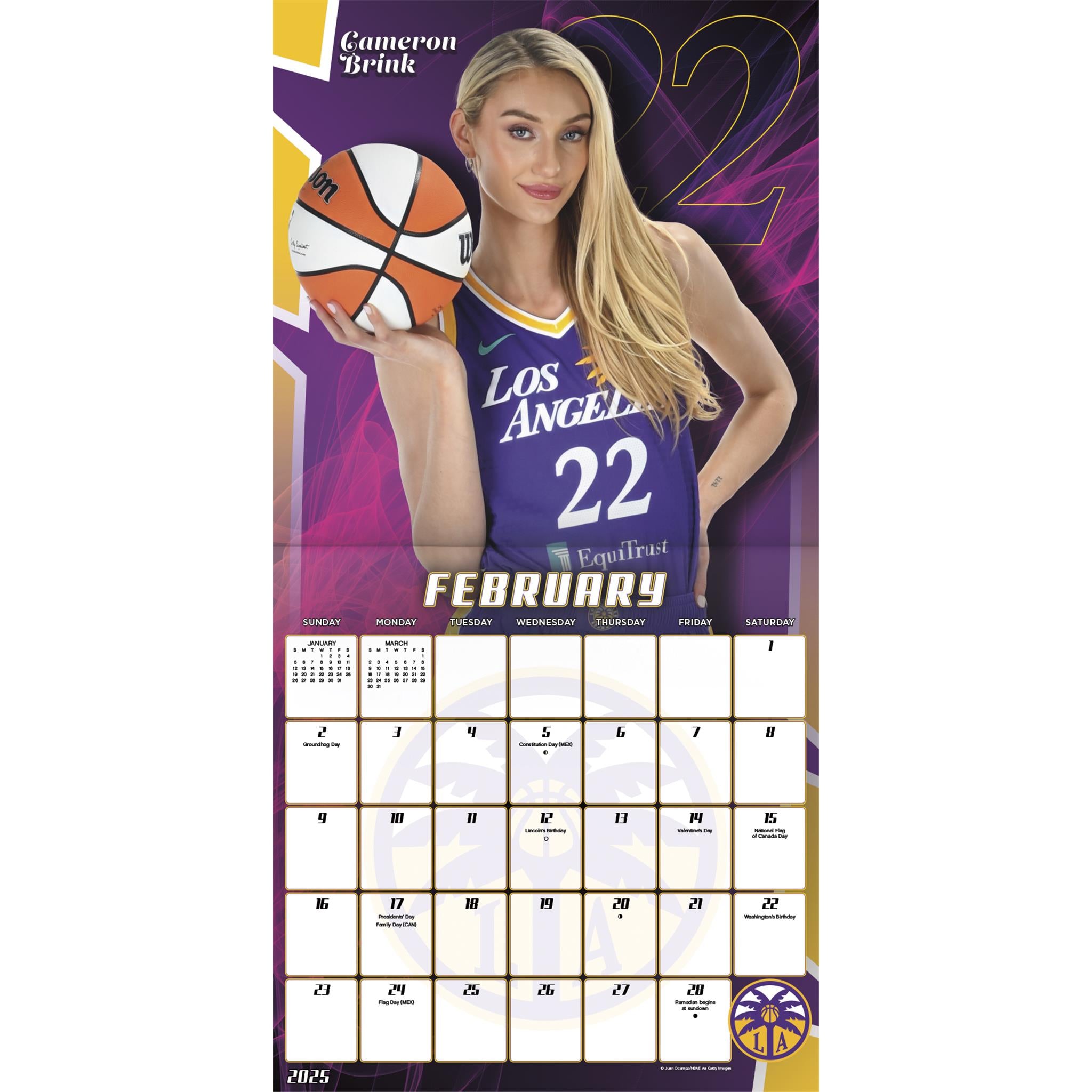 WNBA Superstars Wall 2025 Calendar