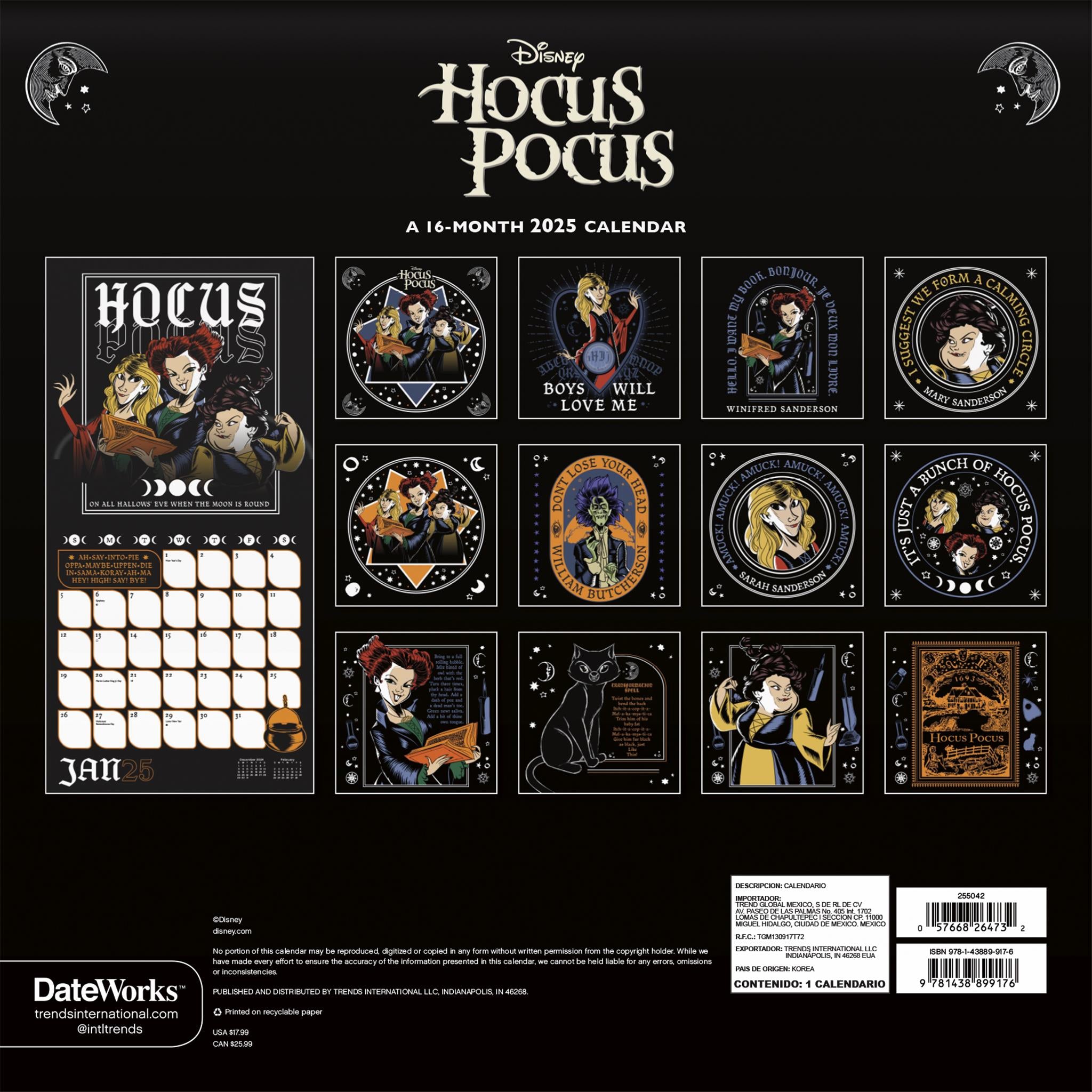 Hocus Pocus Wall 2025 Calendar - Online Exclusive