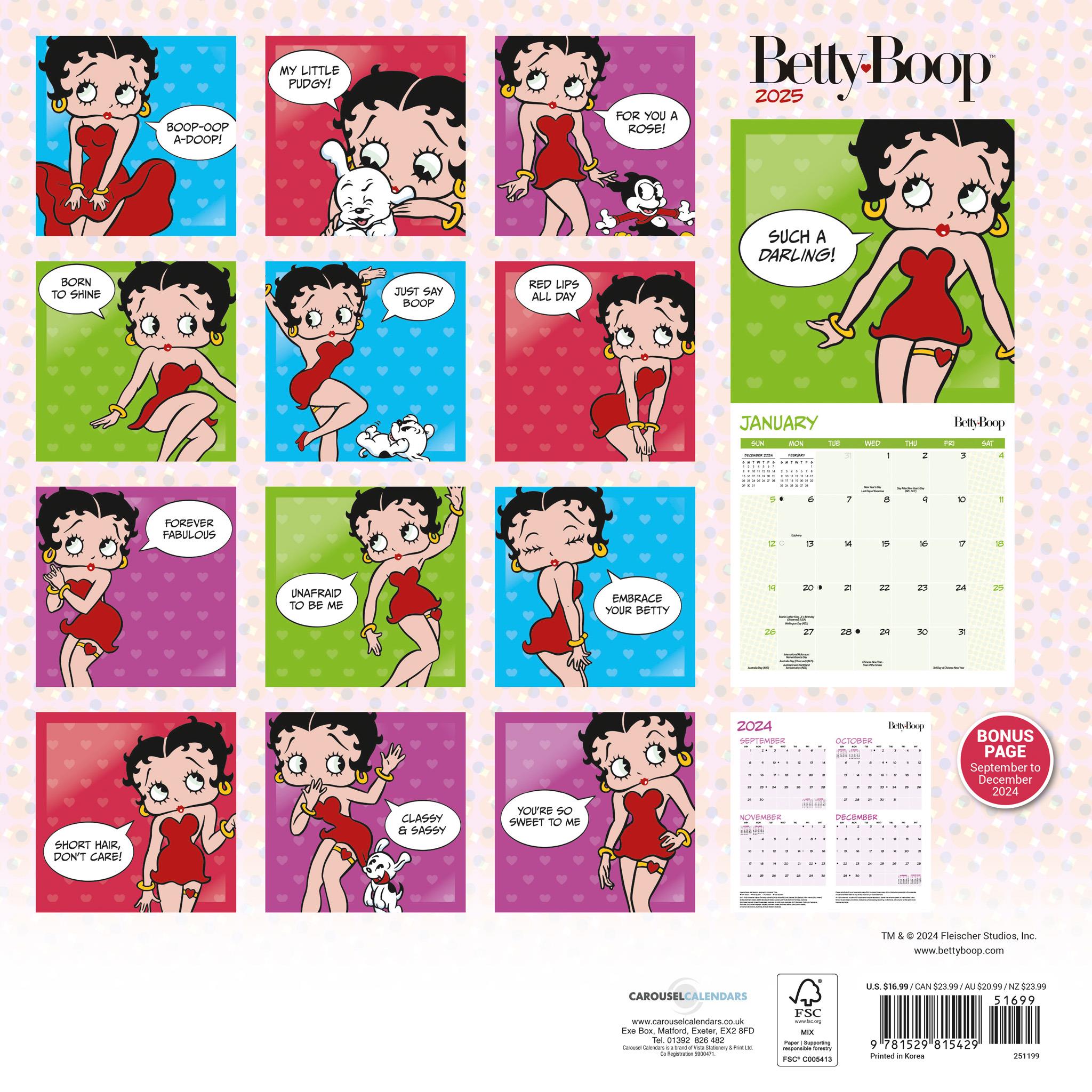 Betty Boop Wall 2025 Calendar