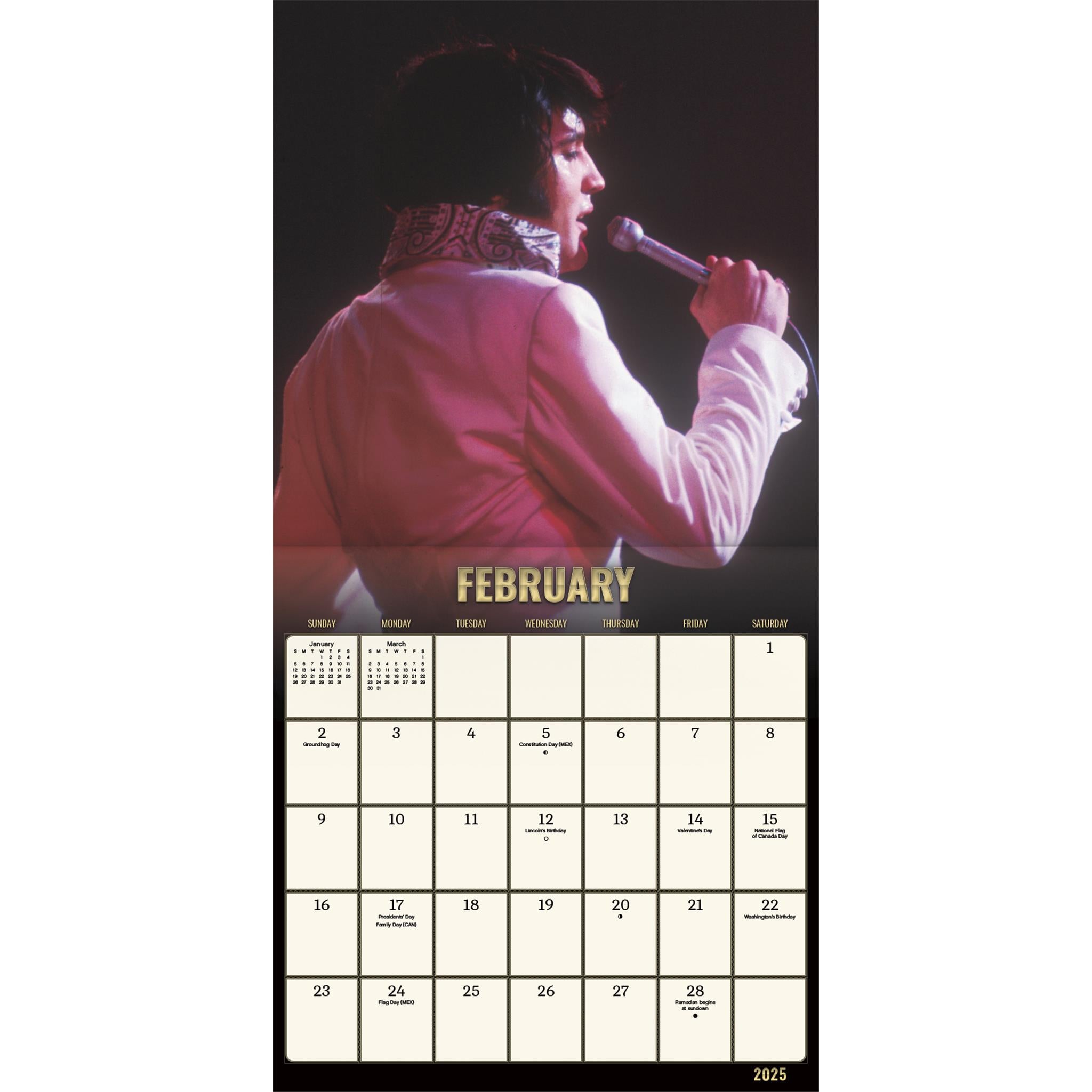 Elvis Presley Collectors Edition Wall 2025 Calendar - Online Exclusive