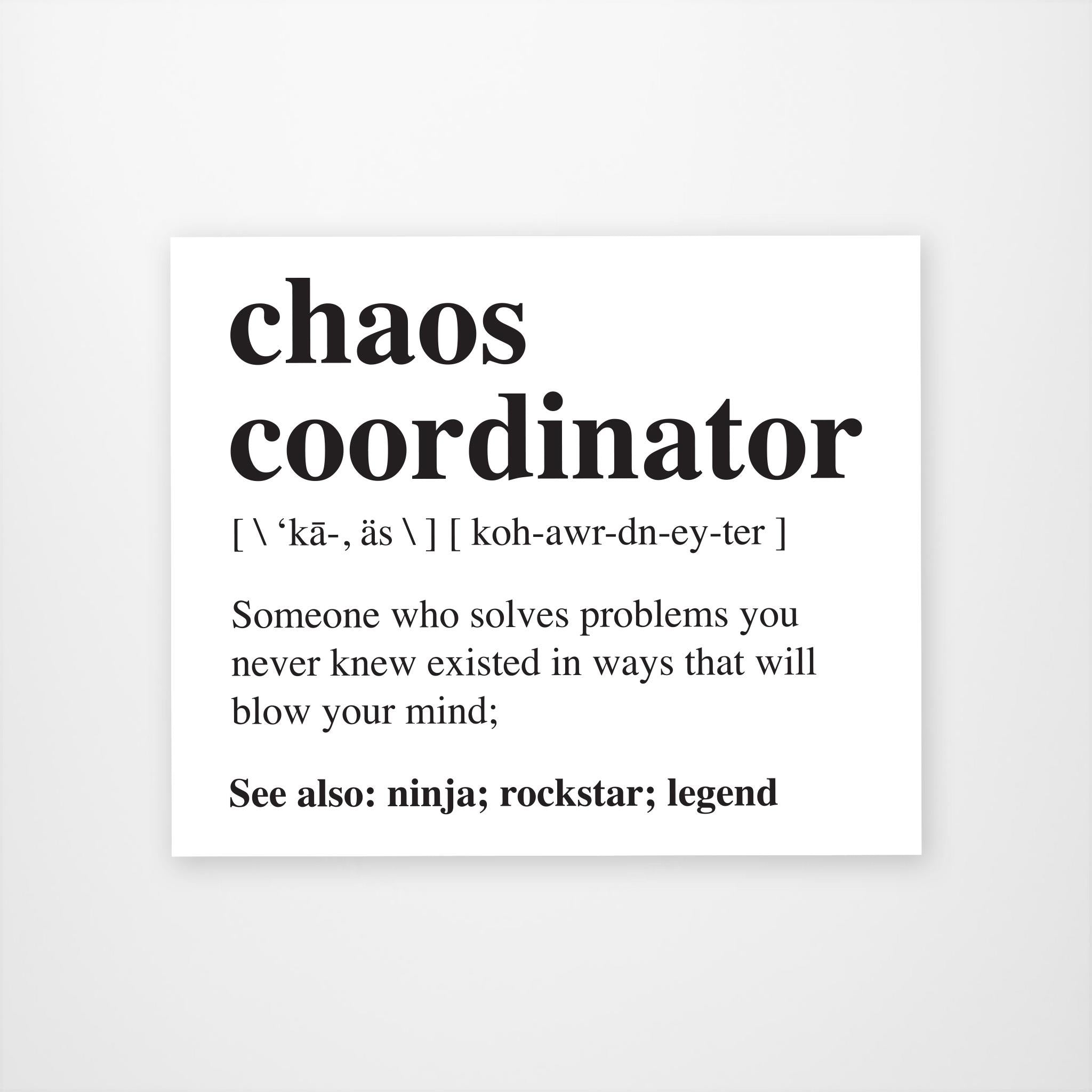 Chaos Coordinator Vinyl Sticker