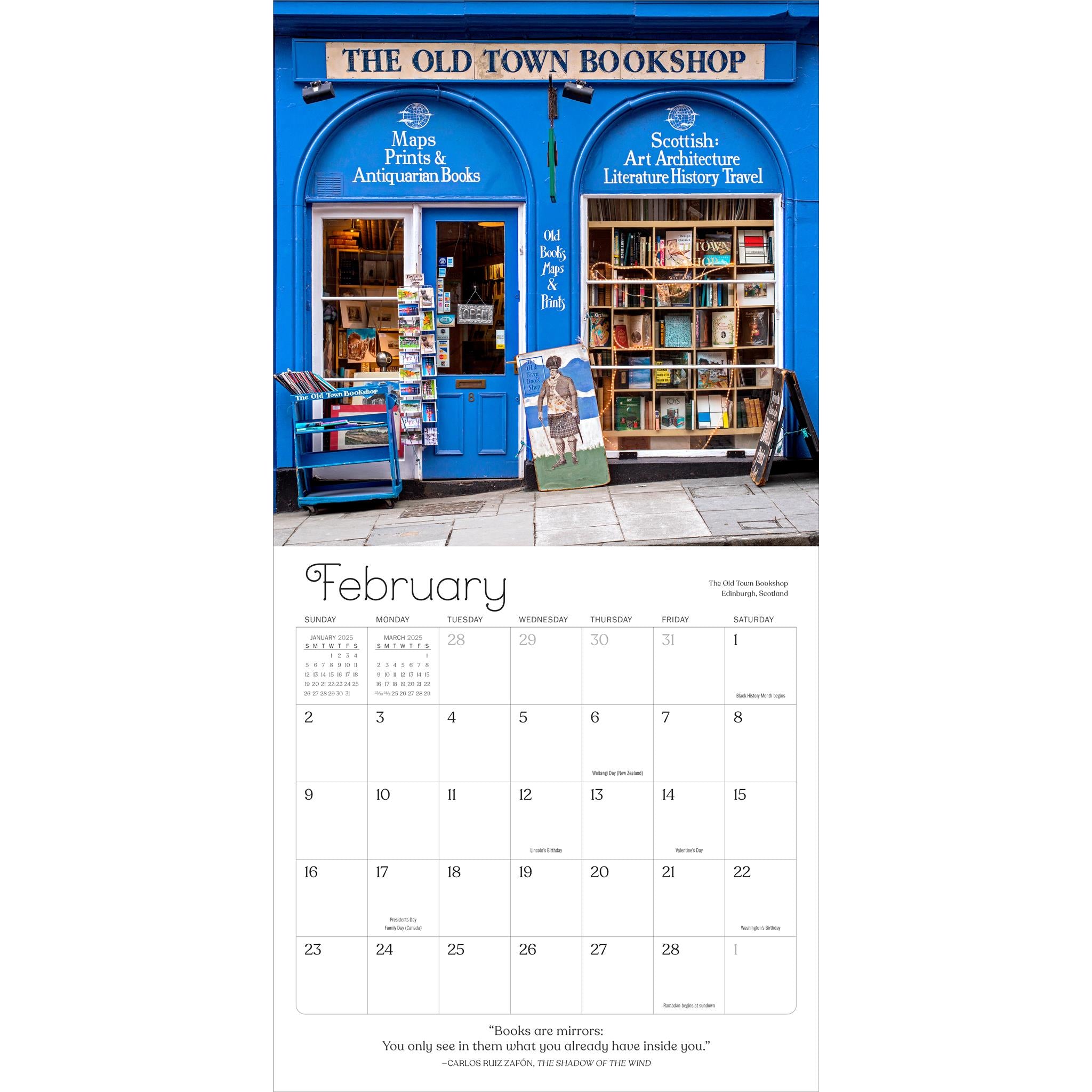 A Calendar For Book Lovers Wall 2025 Calendar - Online Exclusive