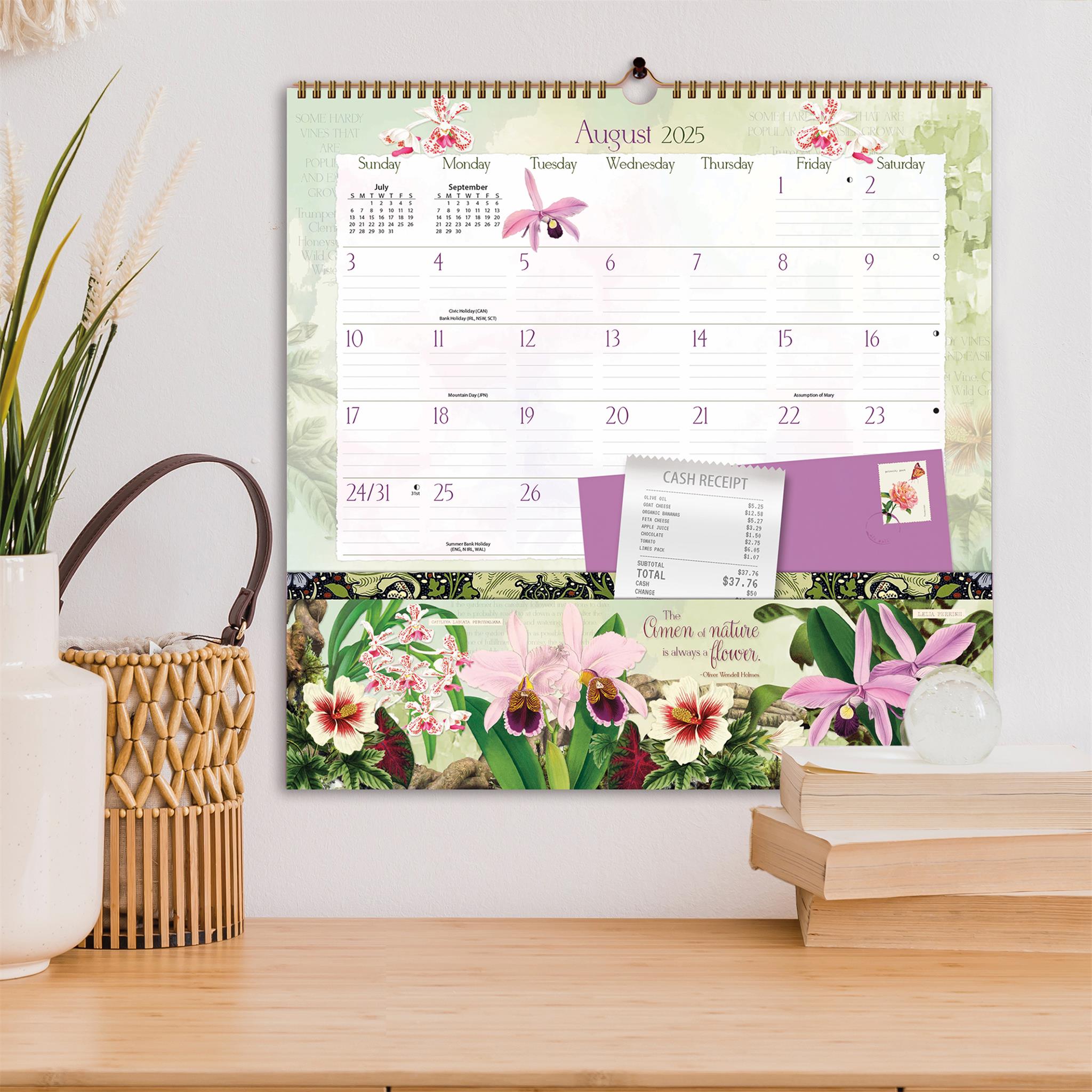 Botanical Gardens Note Nook Wall 2025 Calendar