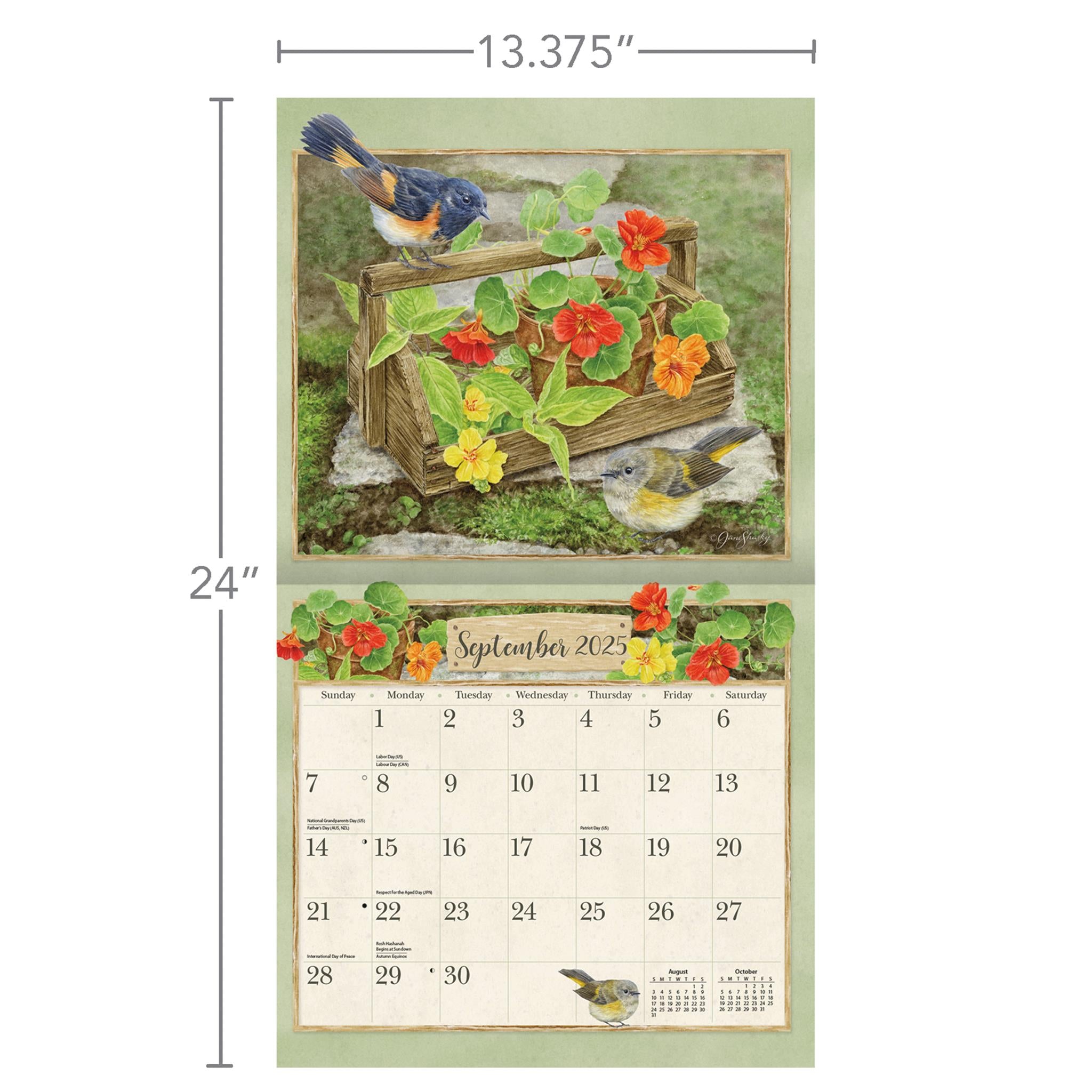 Birds In The Garden Wall 2025 Calendar - Online Exclusive