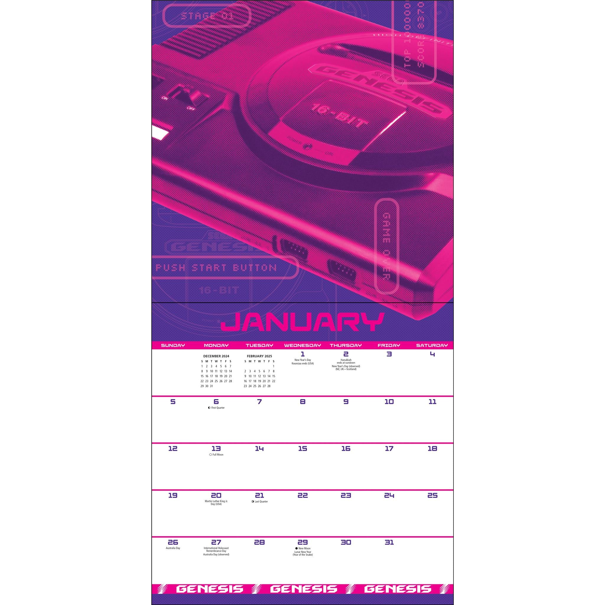 Retro Consoles Wall 2025 Calendar - Online Exclusive