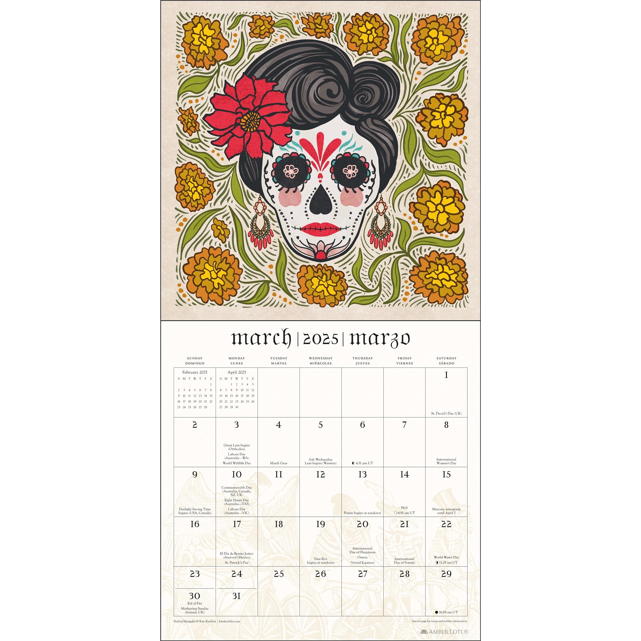 Day Of The Dead Wall 2025 Calendar