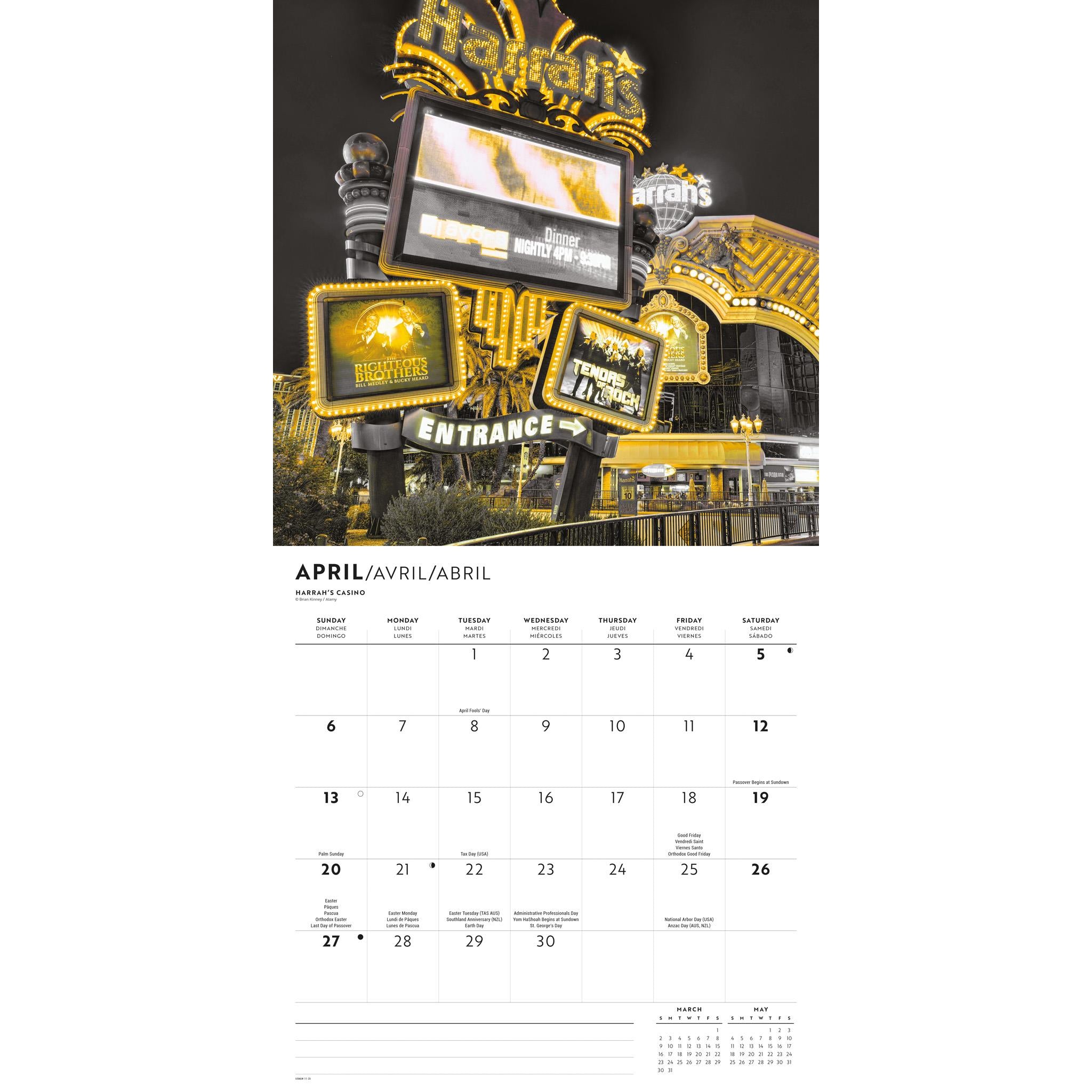 Vegas Lux Wall 2025 Calendar