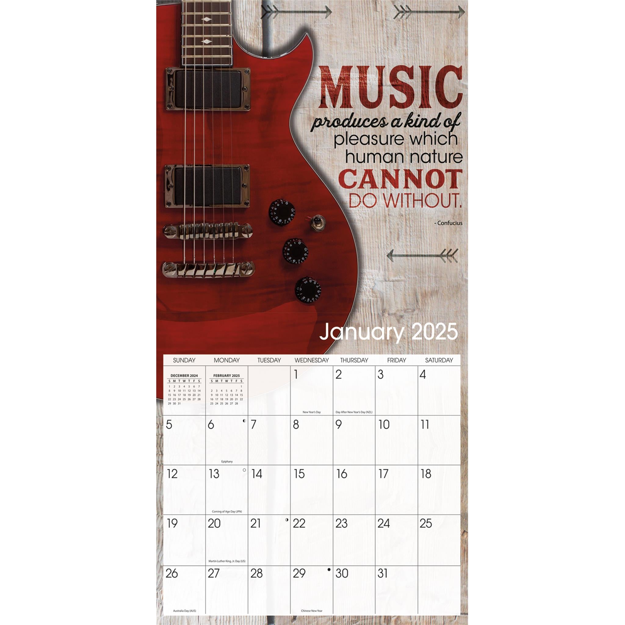 Guitars Mini 2025 Calendar