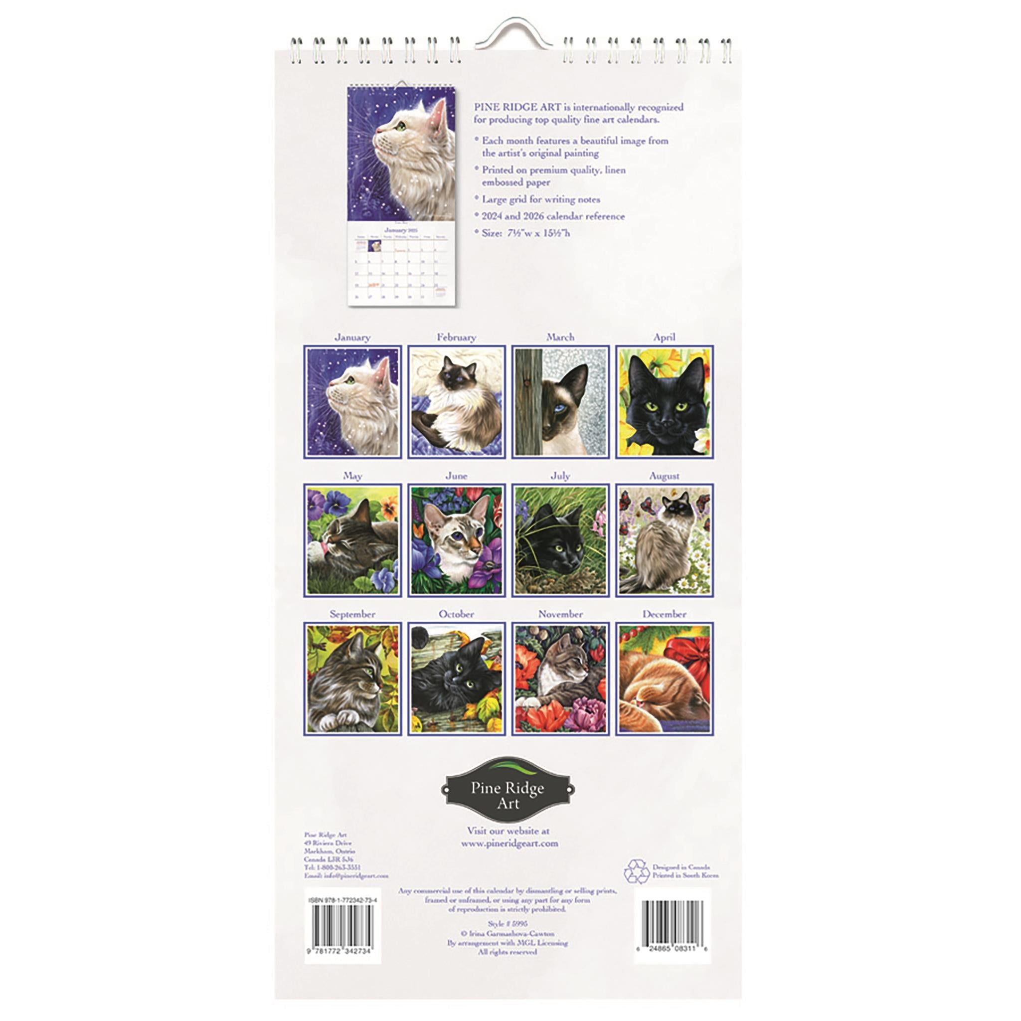 Purrfect Days Slim 2025 Calendar product image | Calendar Club Canada