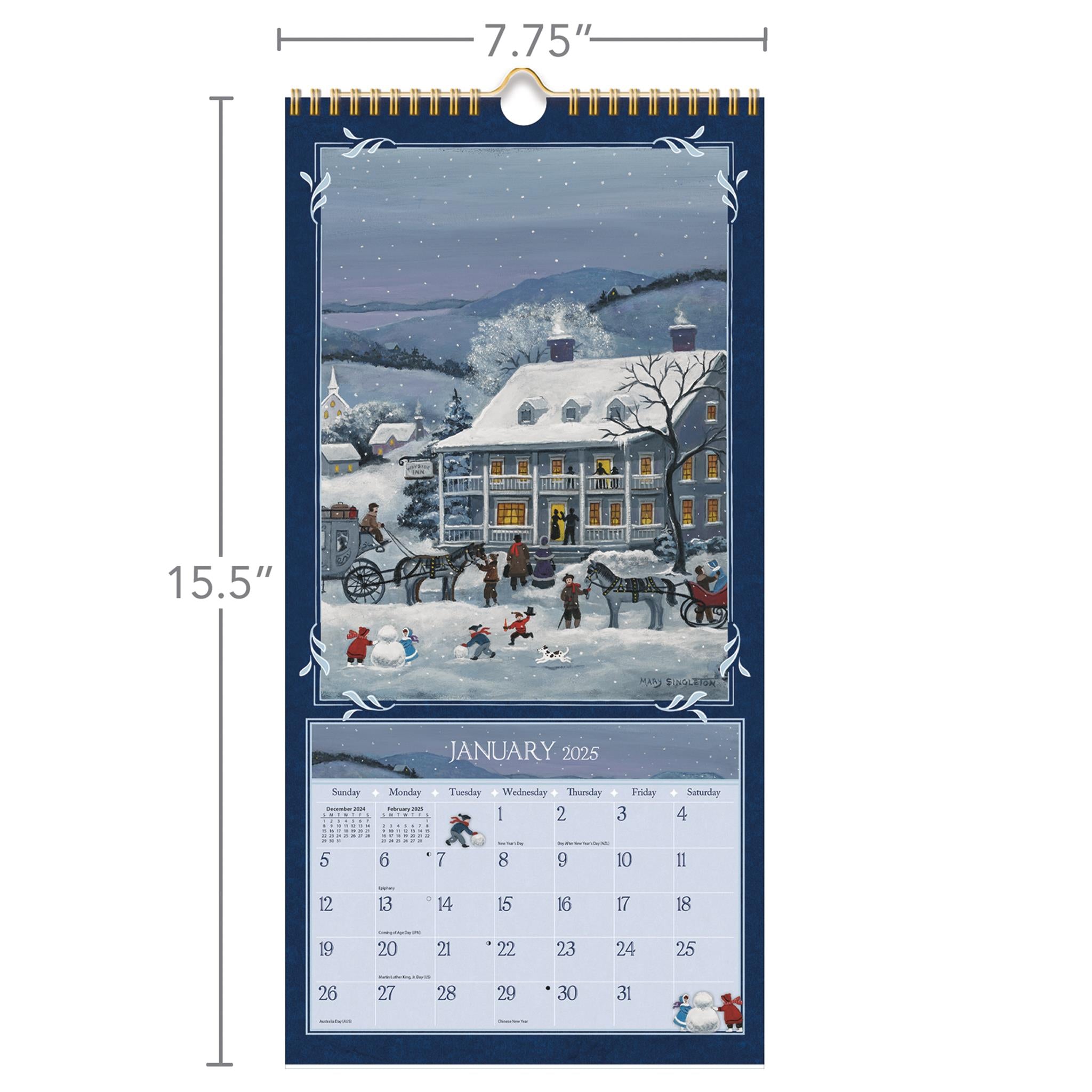 Lang Folk Art Slim 2025 Calendar product image | Calendar Club Canada