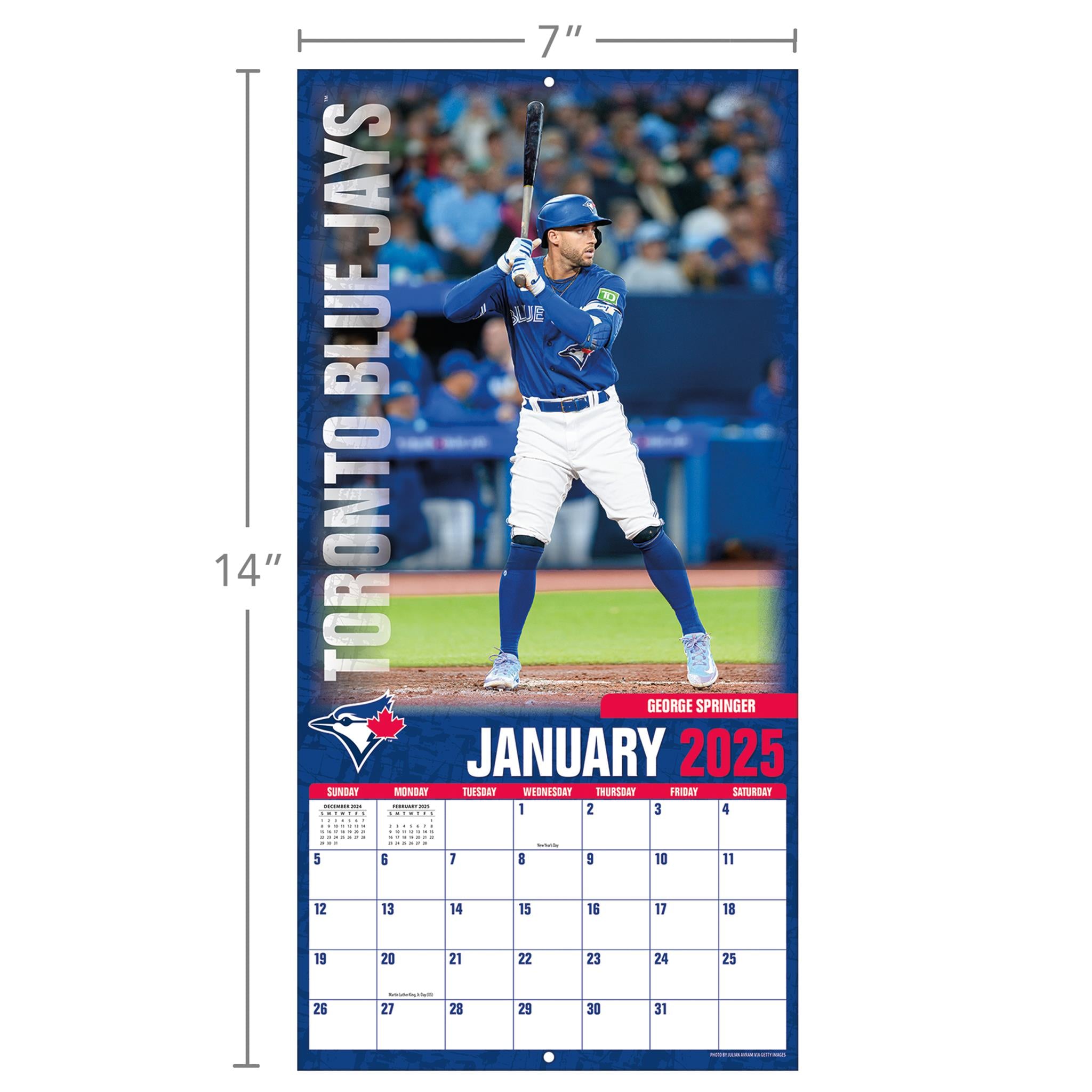 MLB Toronto Blue Jays Mini 2025 Calendar