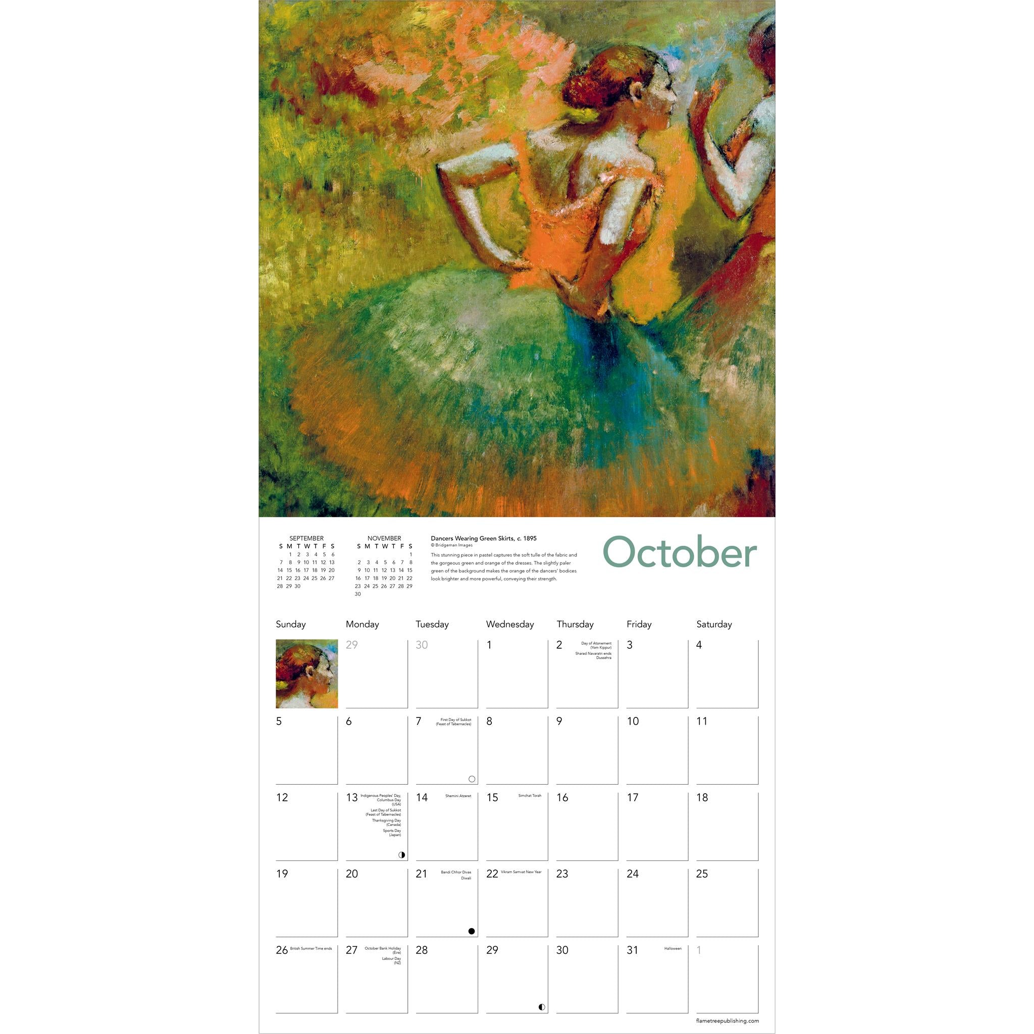 Degas Dancers Wall 2025 Calendar - Online Exclusive