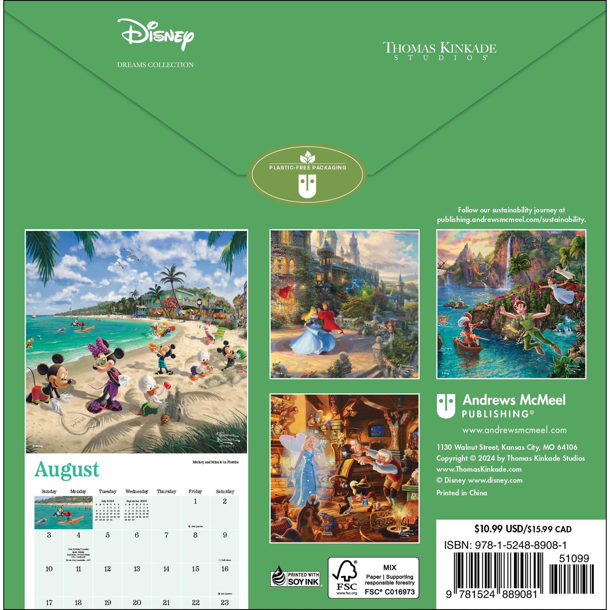 Kinkade Disney Dreams Collection Mini 2025 Calendar