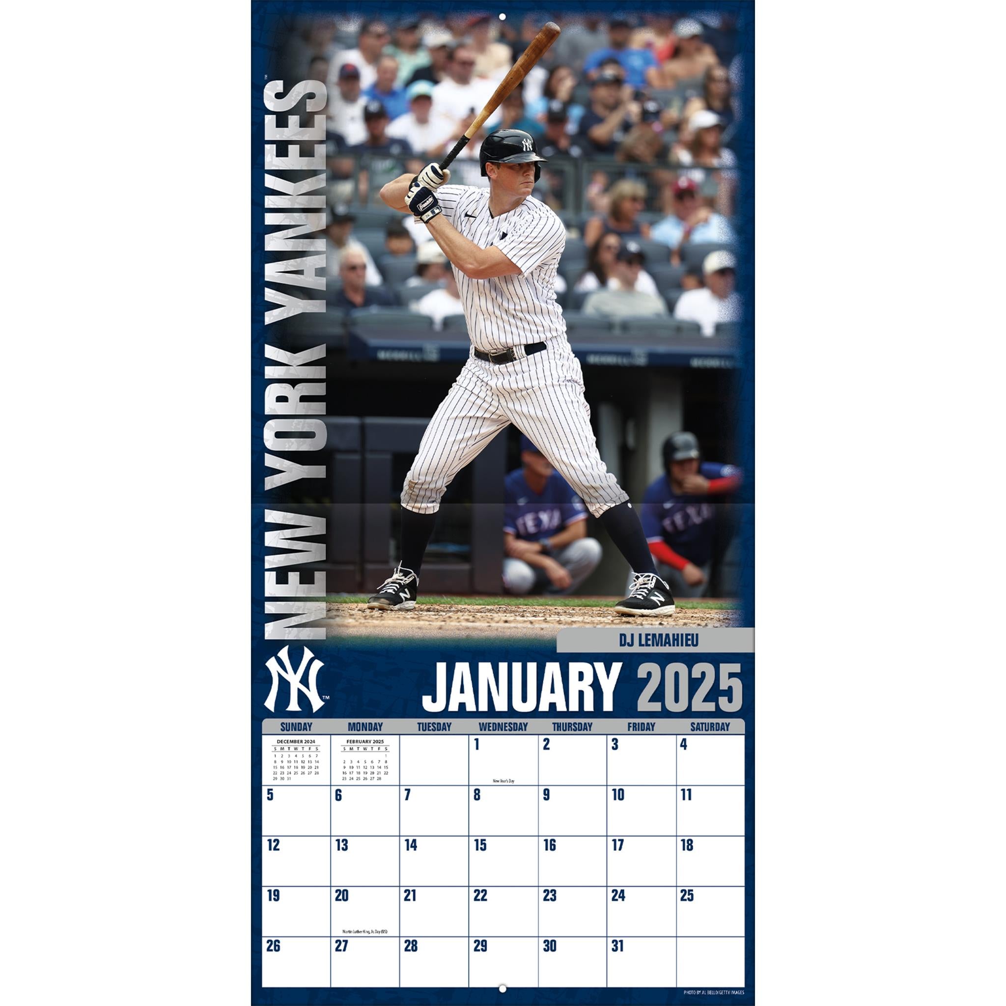 MLB New York Yankees Wall 2025 Calendar