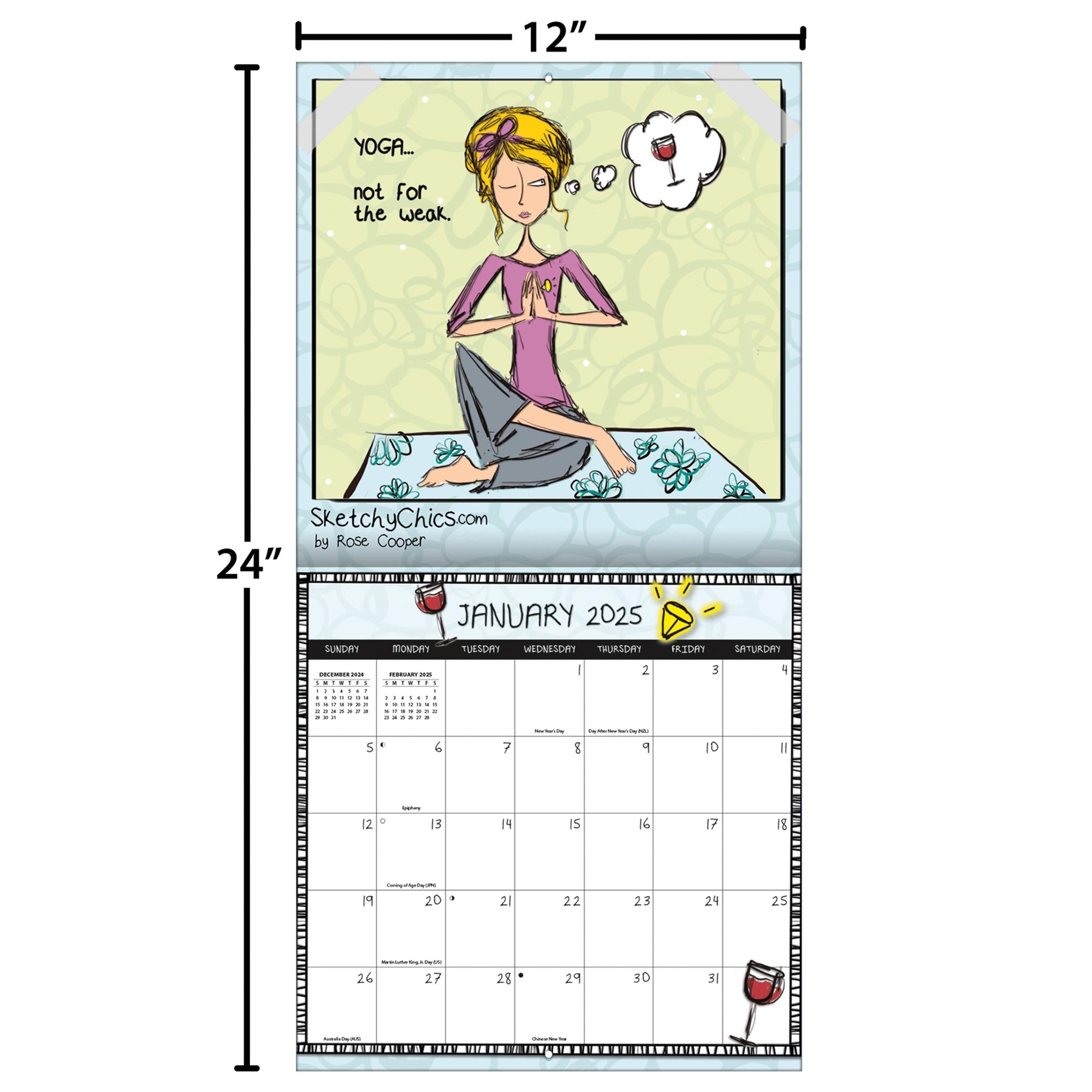 Sketchy Chics Wall 2025 Calendar - Online Exclusive