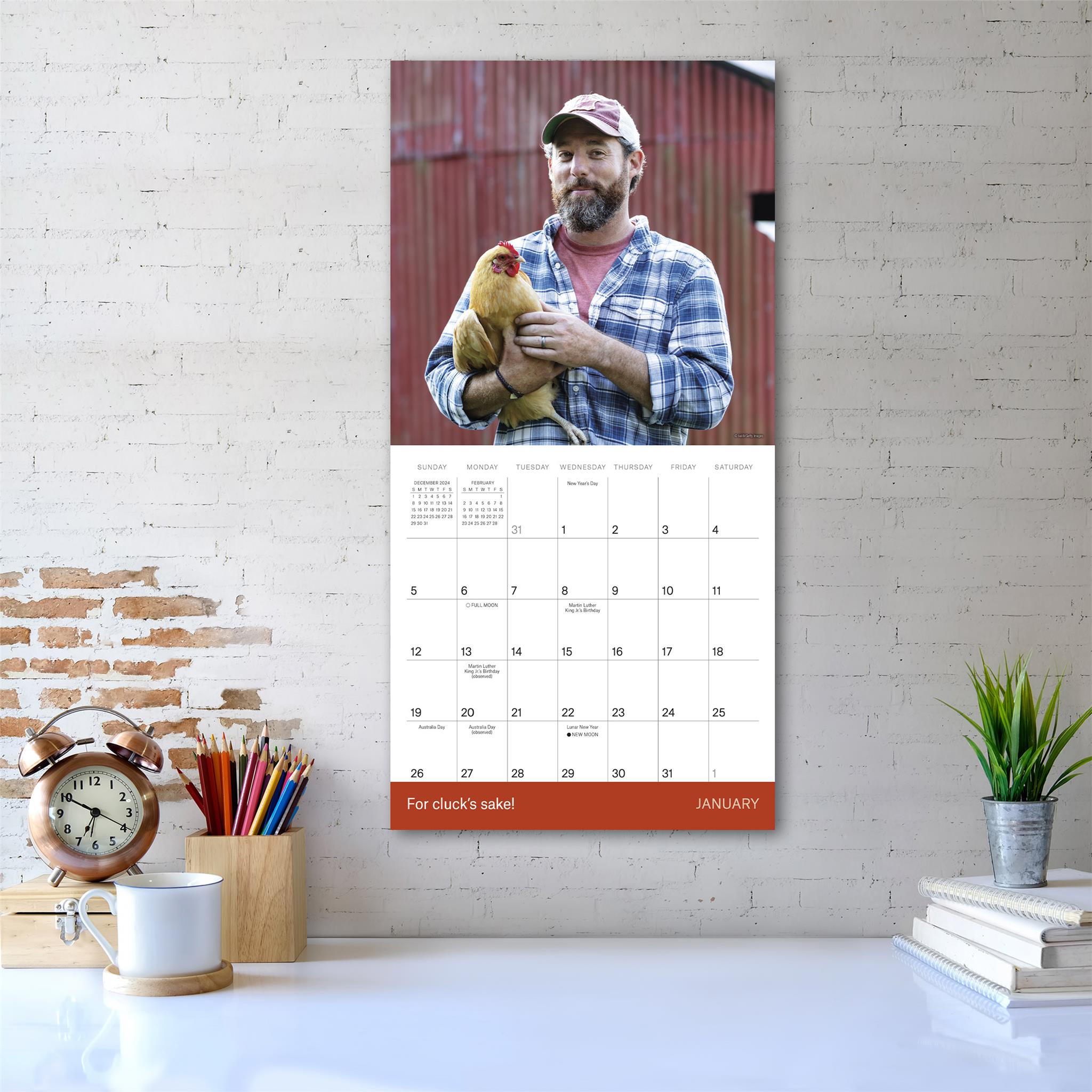 Men With Hens Wall 2025 Calendar - Online Exclusive