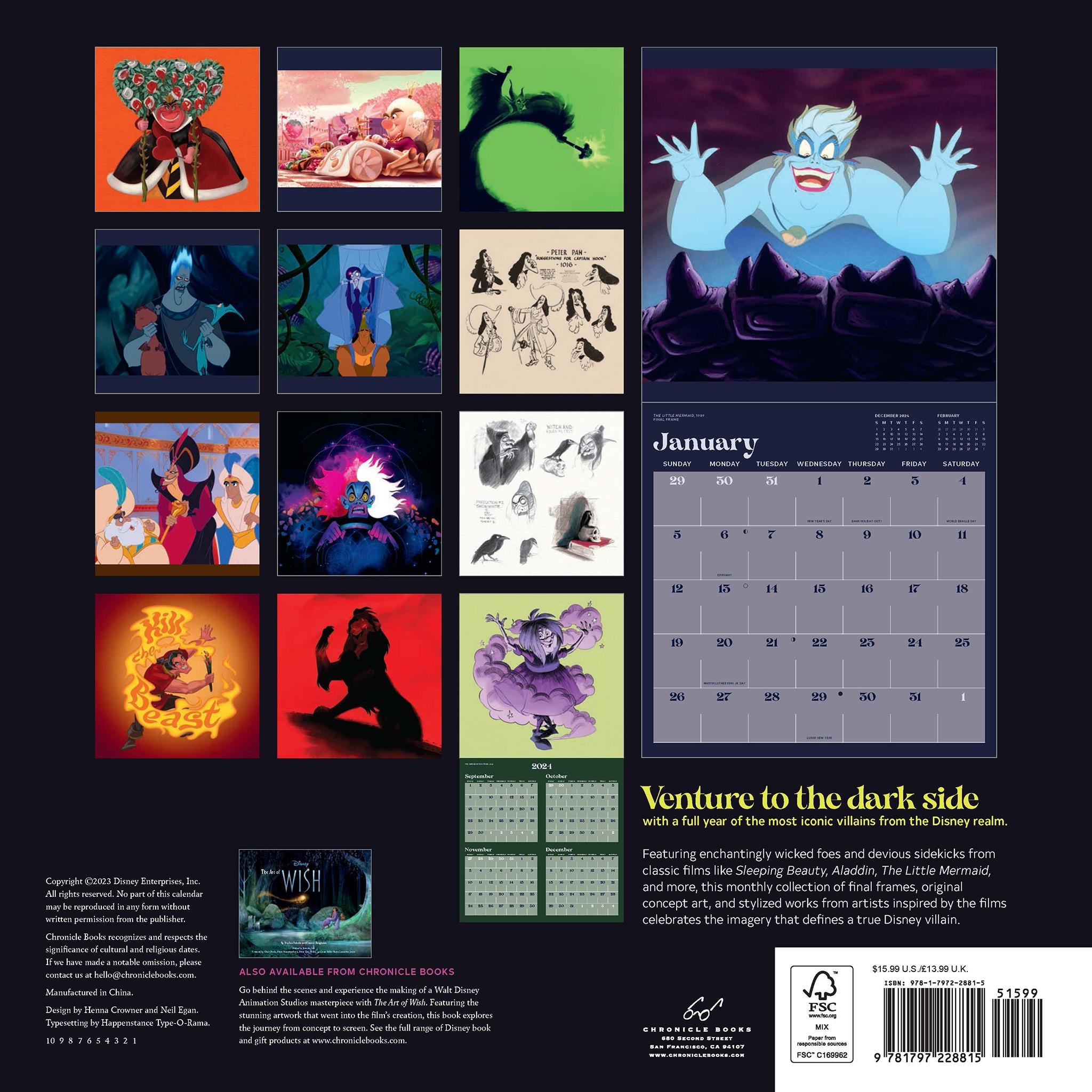 Disney Villains Wall 2025 Calendar - Online Exclusive